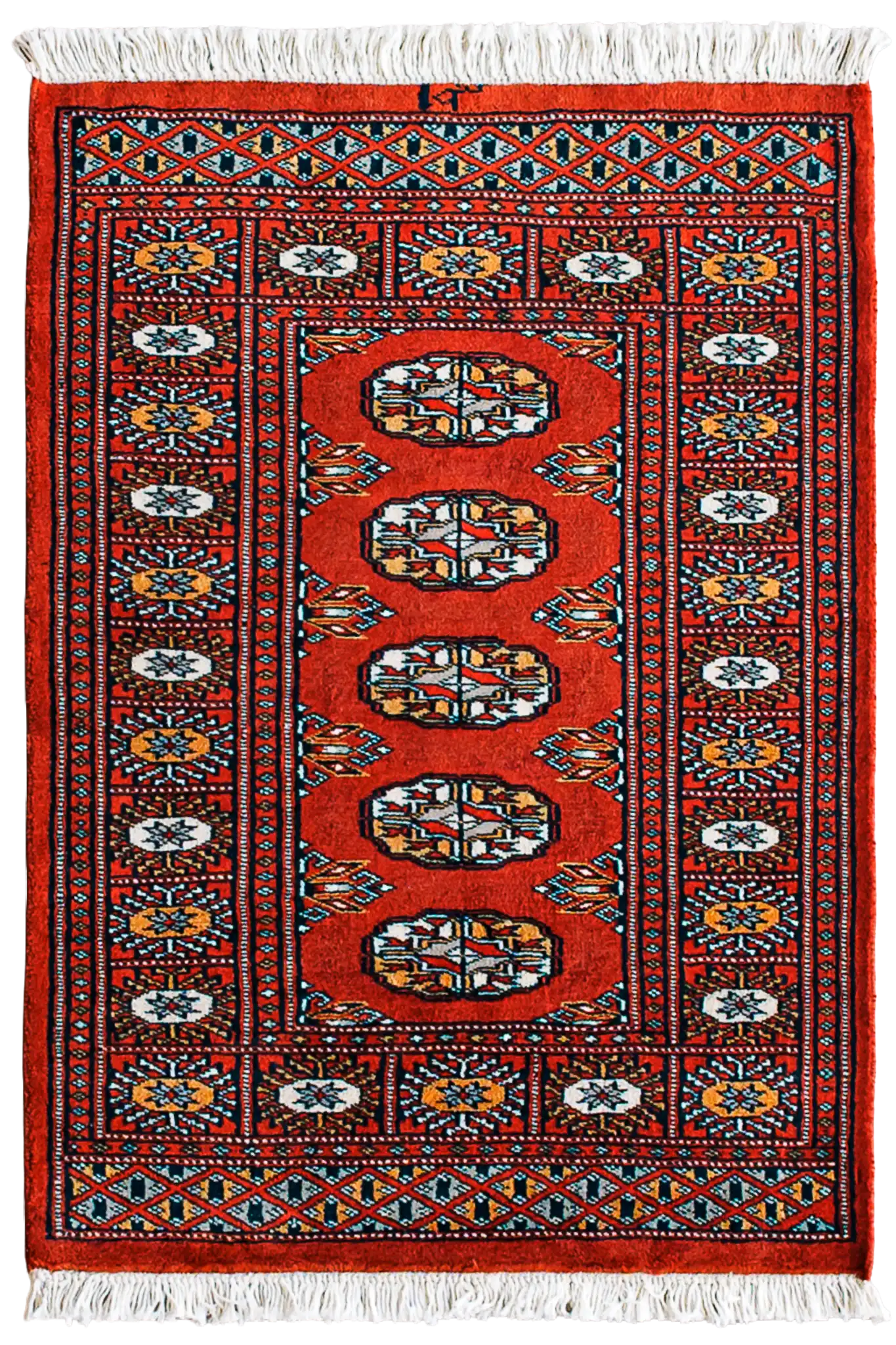 Alfombra Bukara Rojo - Lana 100% 60x90cm