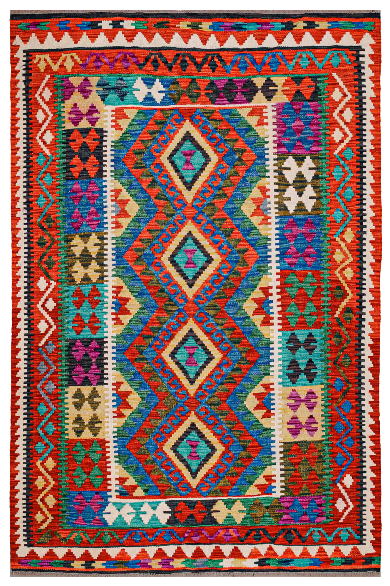 Teppich Kelim Mai Mai - 100 % Wolle -  124x194cm