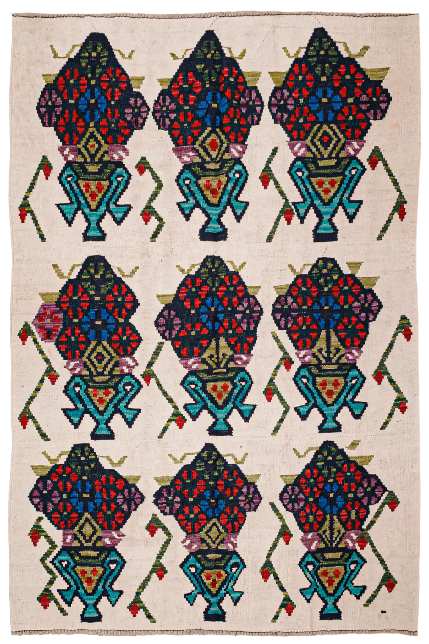 Teppich Kelim Mai Mai - 100 % Wolle - 150x185cm