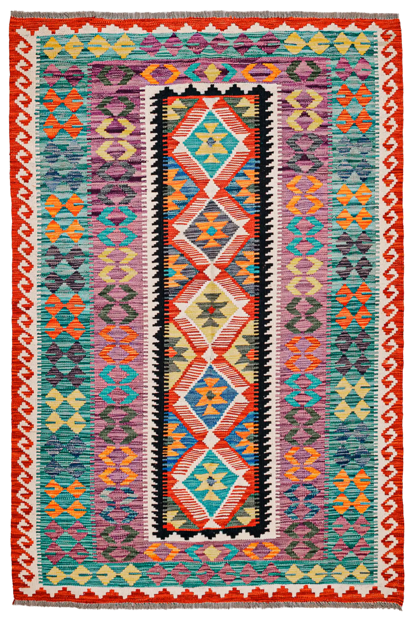 Teppich Kelim Mai Mai - 100 % Wolle - 125x192cm