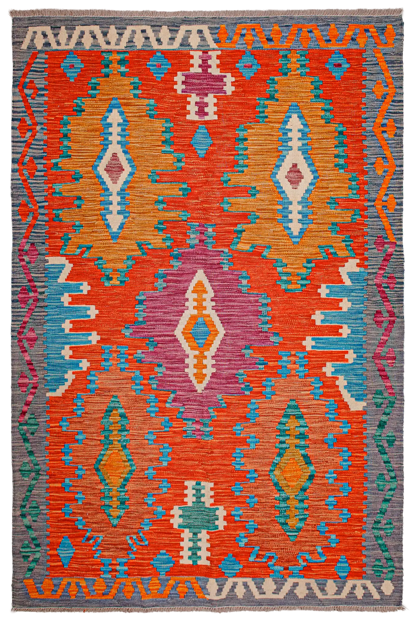 Teppich Kelim Mai Mai - 100 % Wolle - 120x187cm