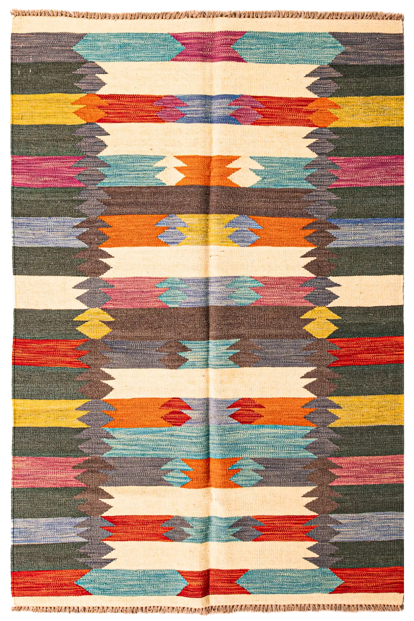 Alfombra Kilim Tribal 100% Lana - 125x185cm