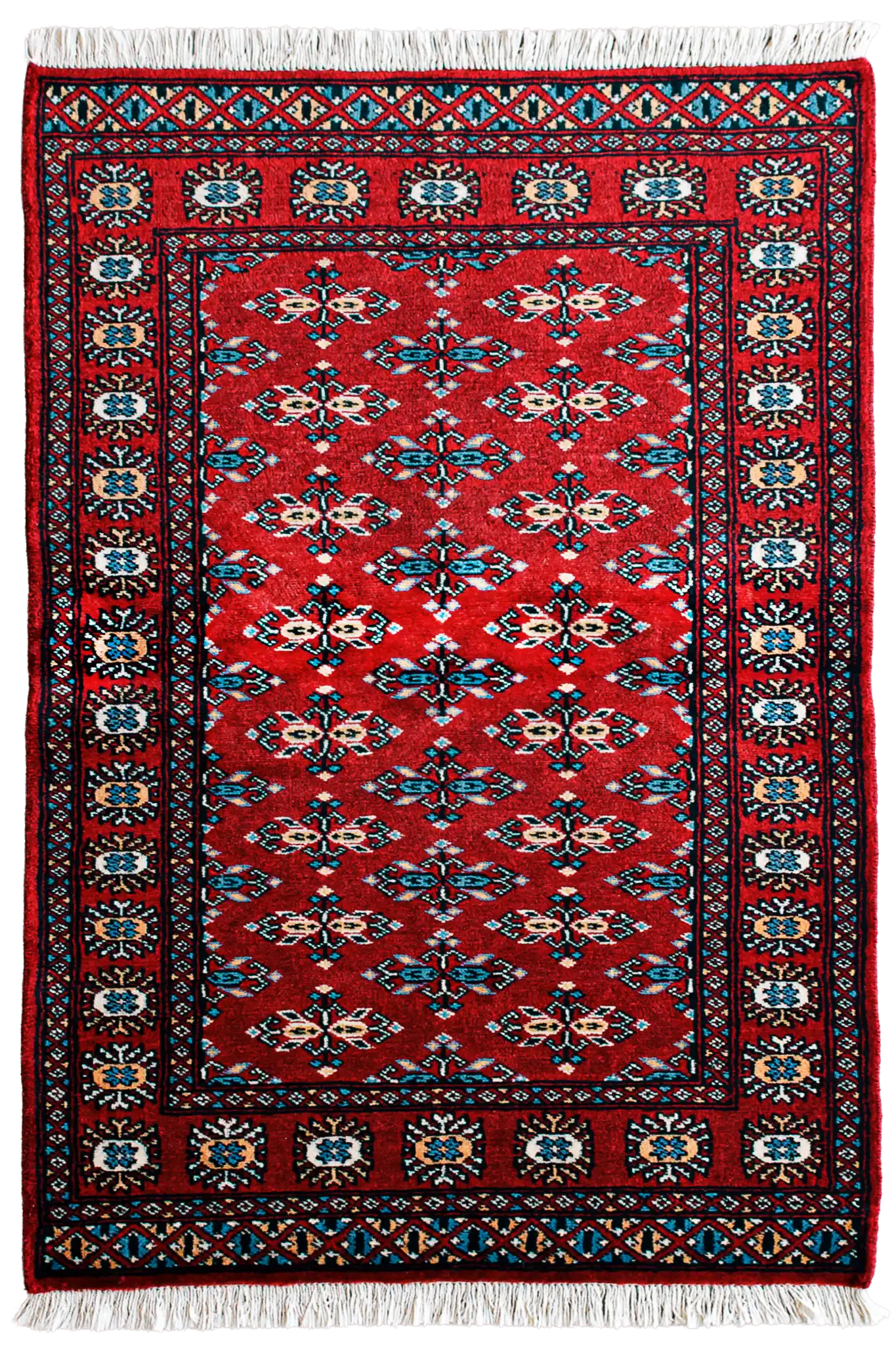 Alfombra Bukara Rojo - Lana 100% 92x155cm