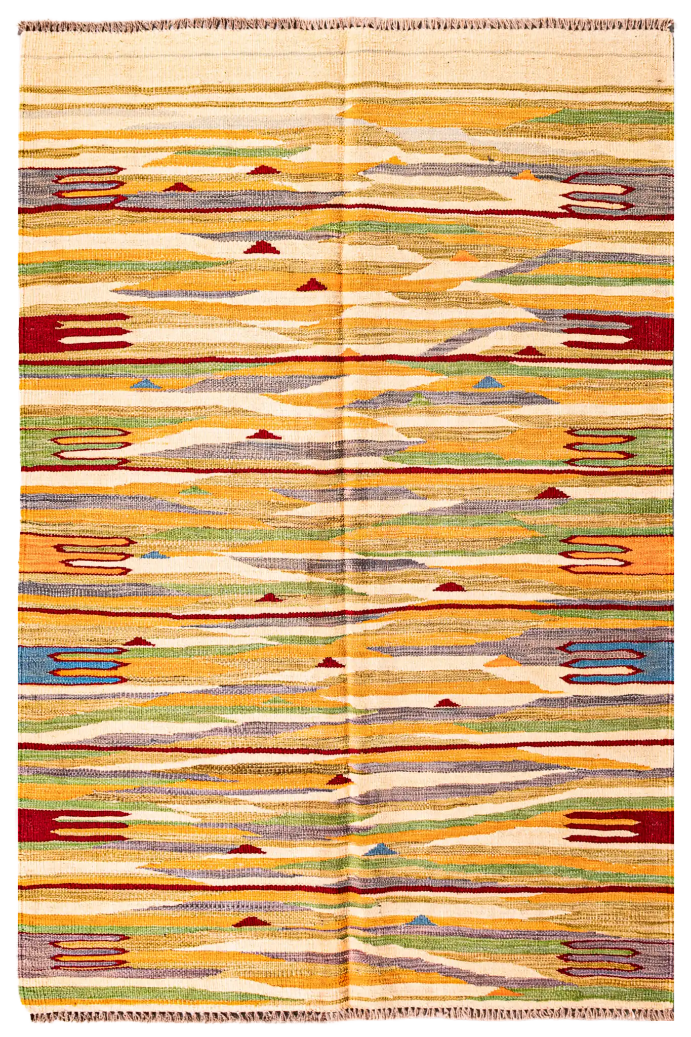 Alfombra Kilim Tribal 100% Lana - 118x174cm