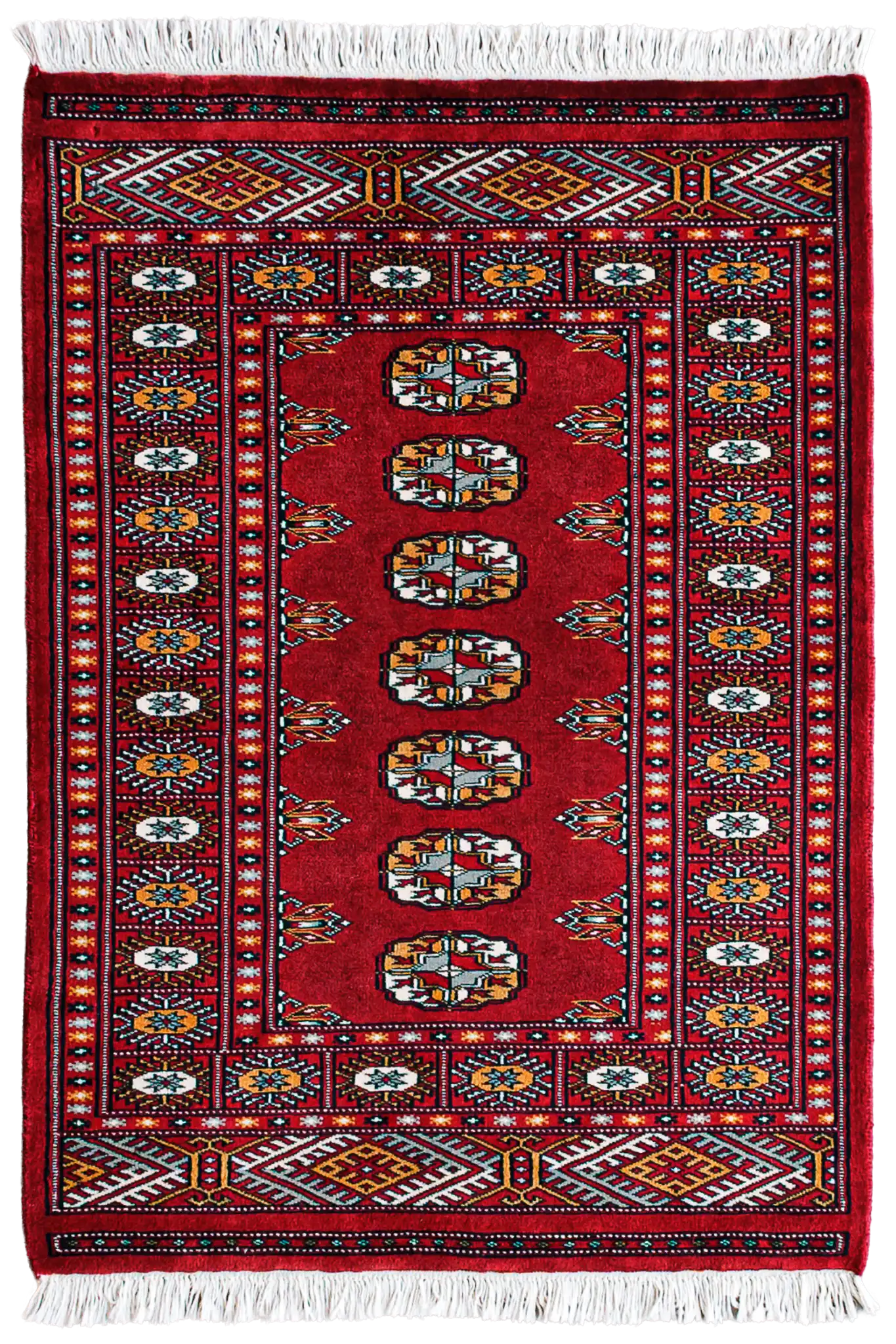 Alfombra Bukara Rojo Intenso - Lana 100% 80x120cm