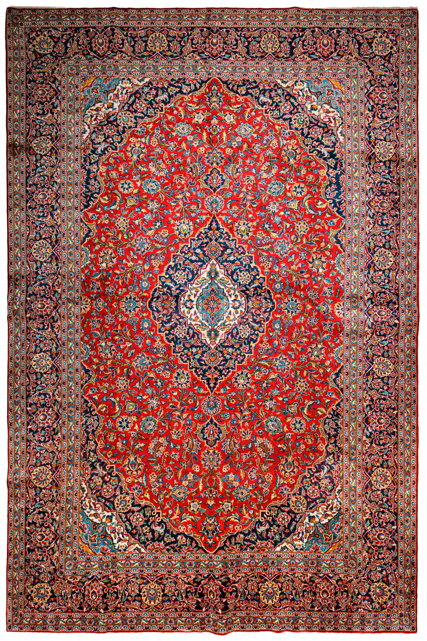 Teppich Kaschan Rot – 100% Wolle, 292x415cm