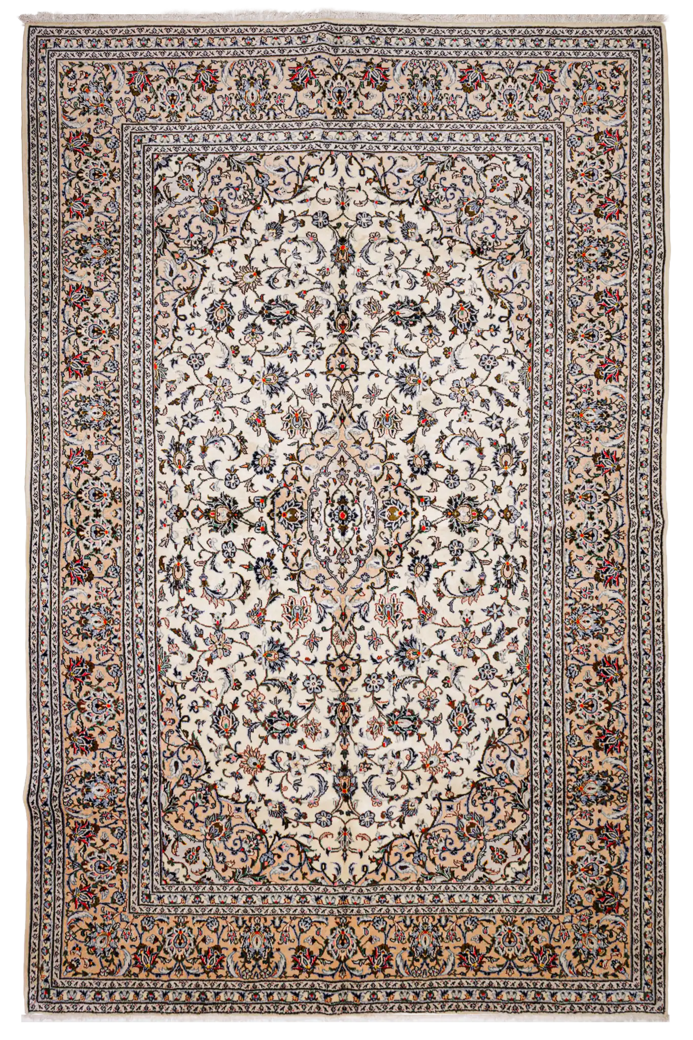 Alfombra Kashan - Lana 100% Beige 205 x 303 cm