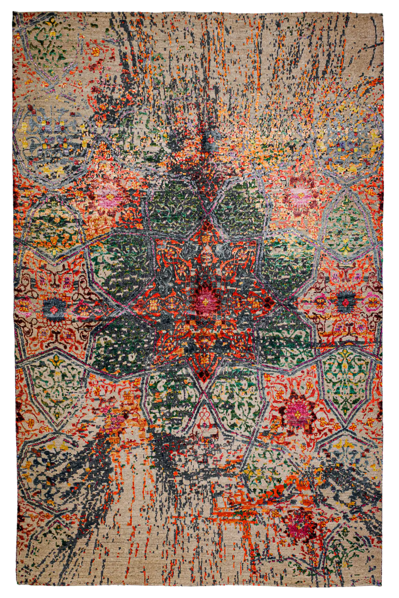 Alfombra Afghan Lux - de Seda Sari y Lana Ghazni 169 x 235 cm