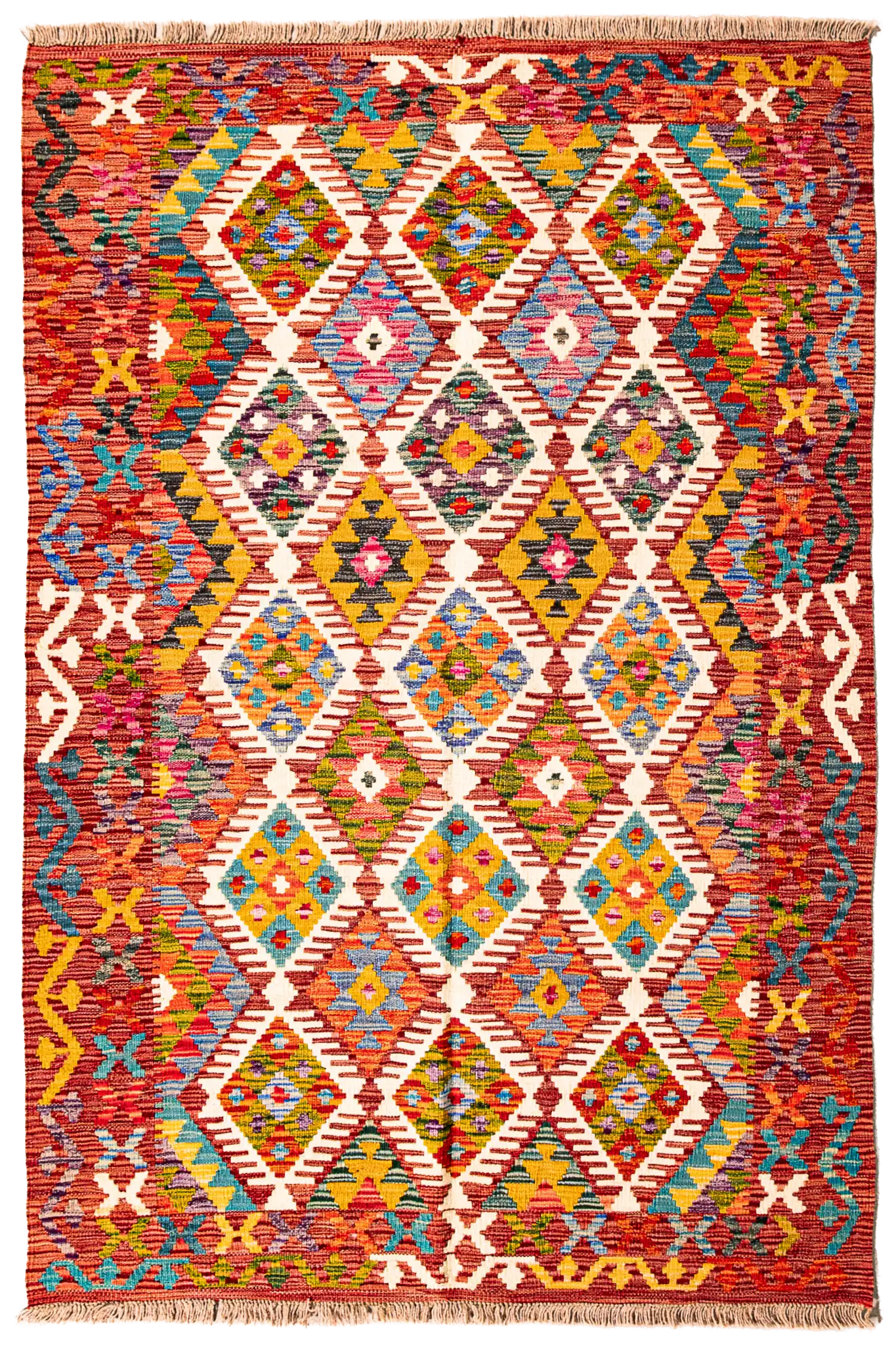 Teppich Kelim Mai Mai - 100 % Wolle - 123x188cm