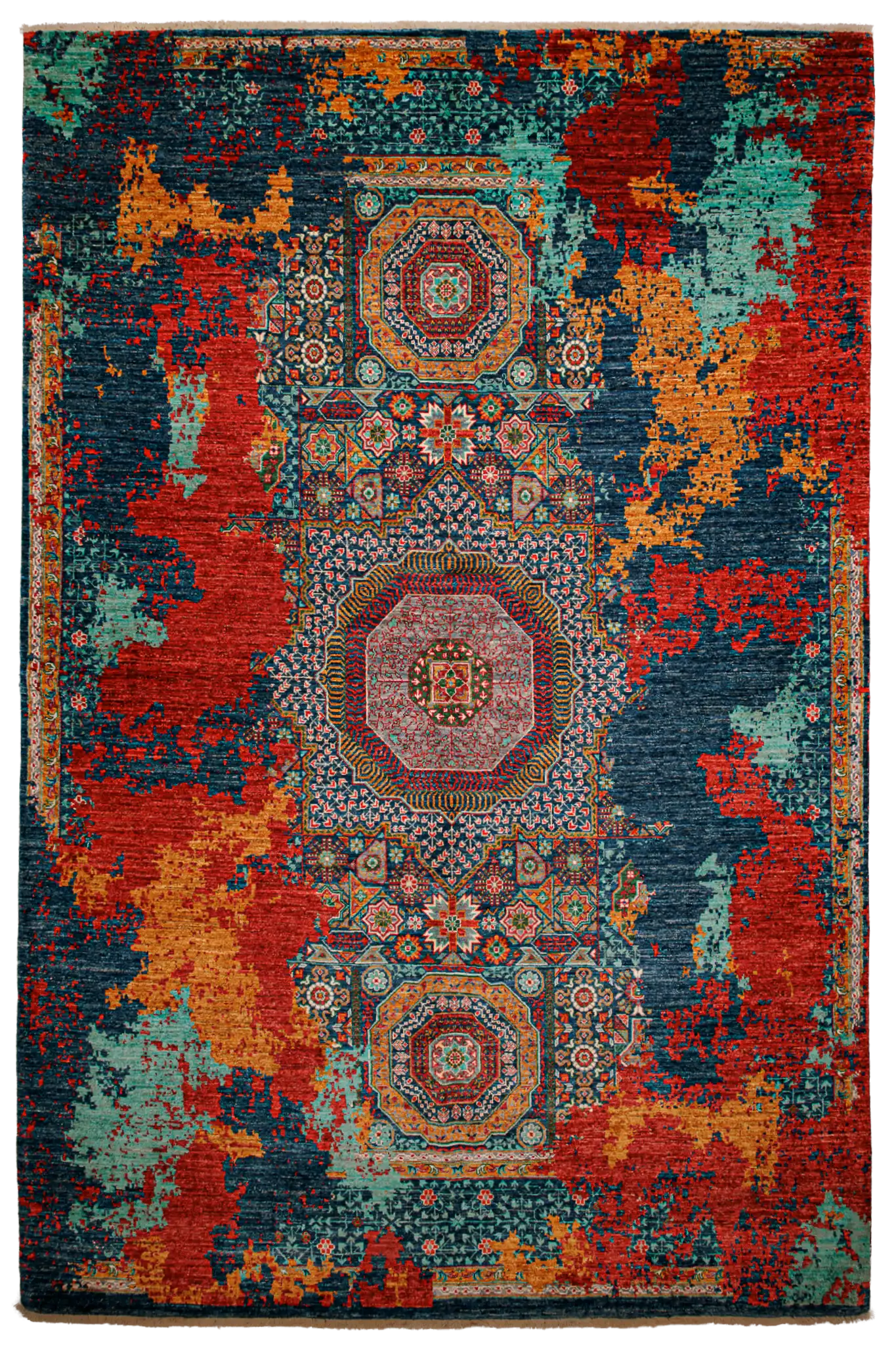 Mamluk Rug - Handmade Multicolor Living Room 177x253cm