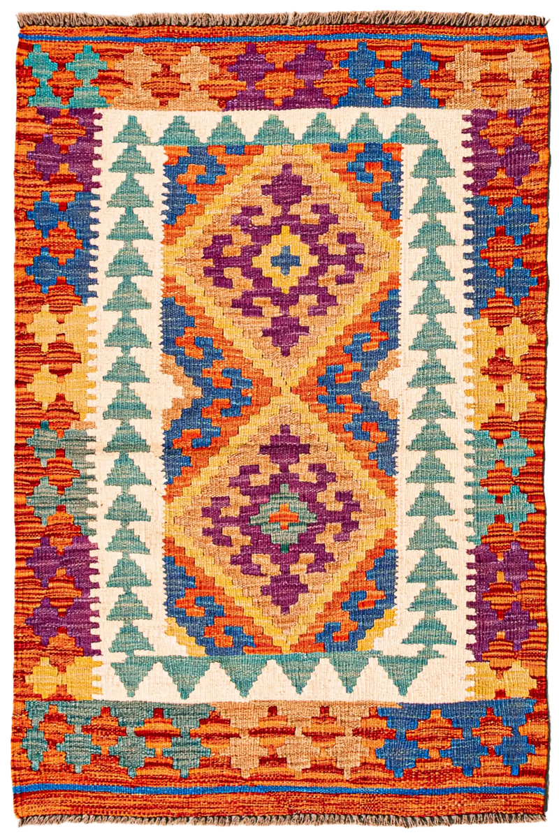 Alfombra Kilim Mai Mai 100% Lana -  88x120cm