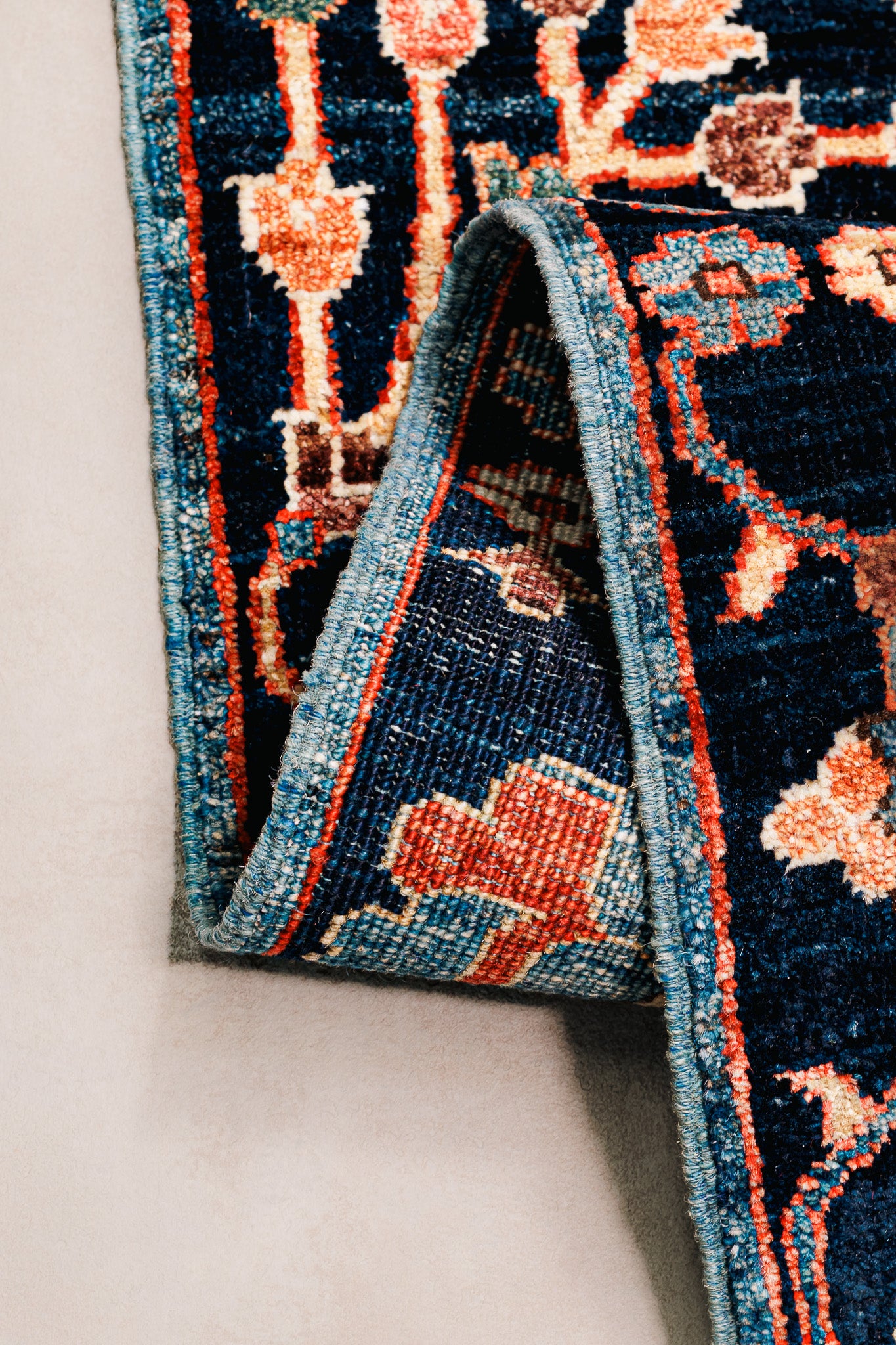 Teppich Ariana Blau – 100 % Wolle, 308x406 cm