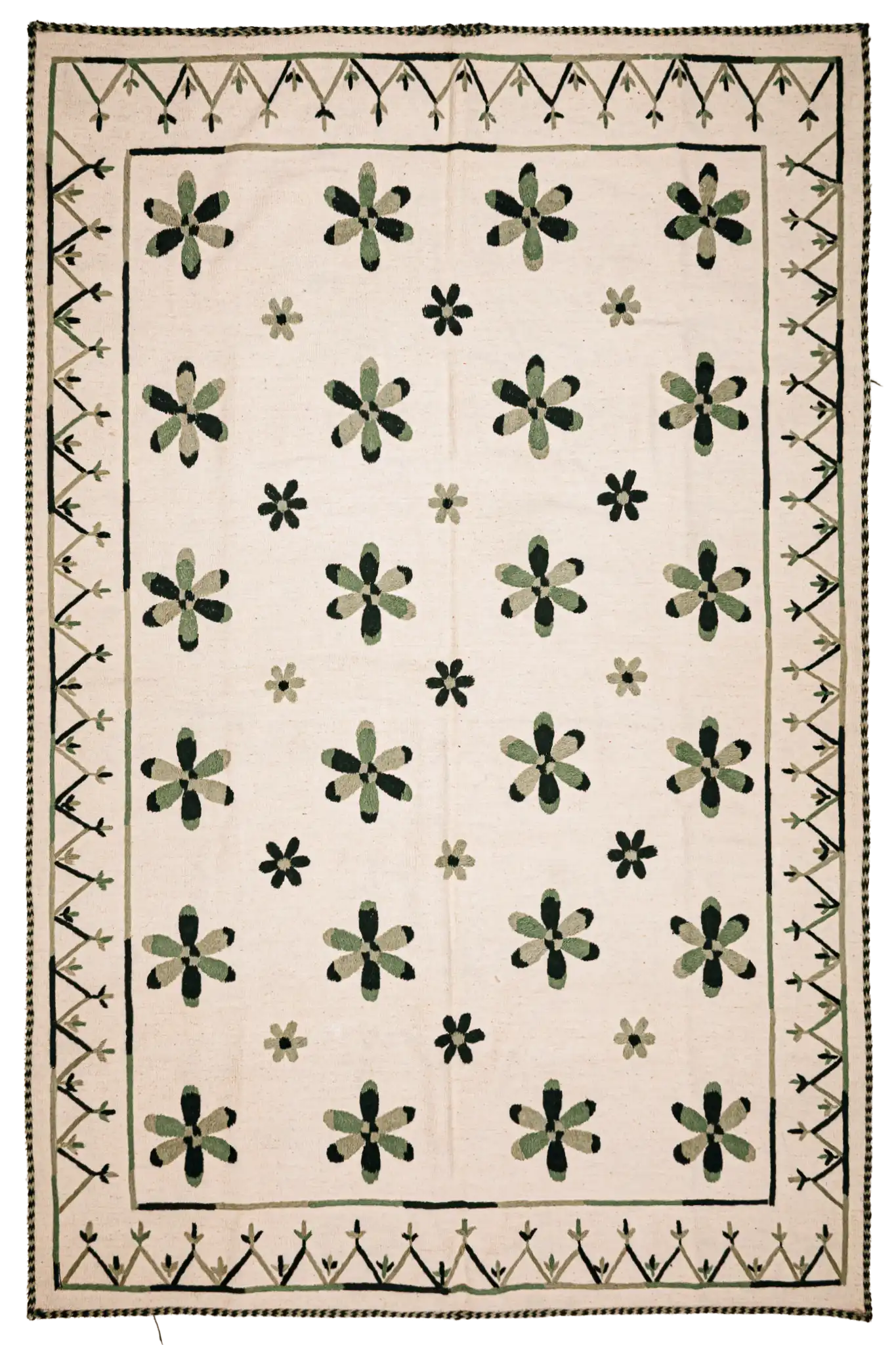 Teppich Kilim Suzani – Für Innenböden - Green