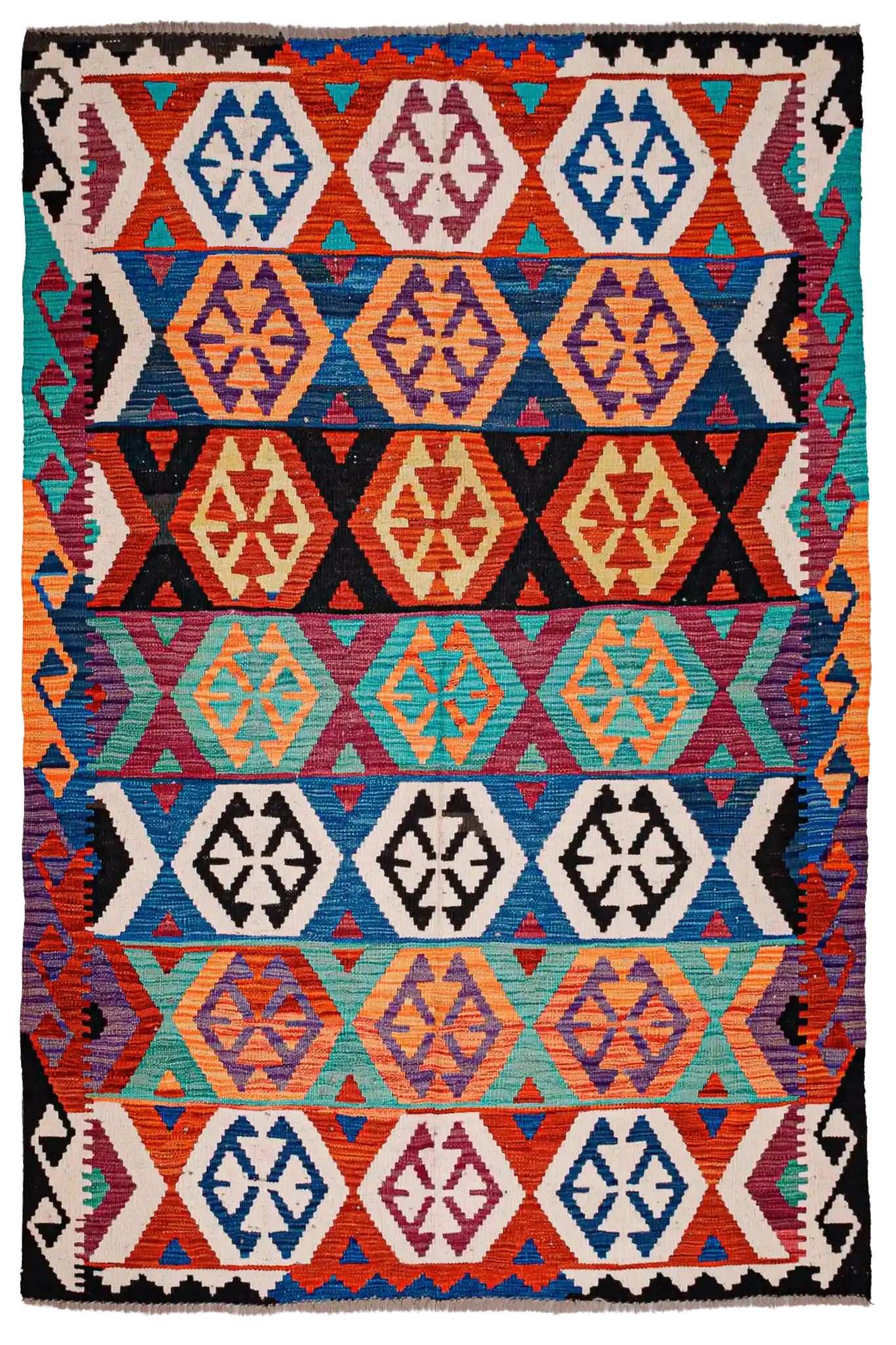 Teppich Kelim Mai Mai - 100 % Wolle - 143x194cm