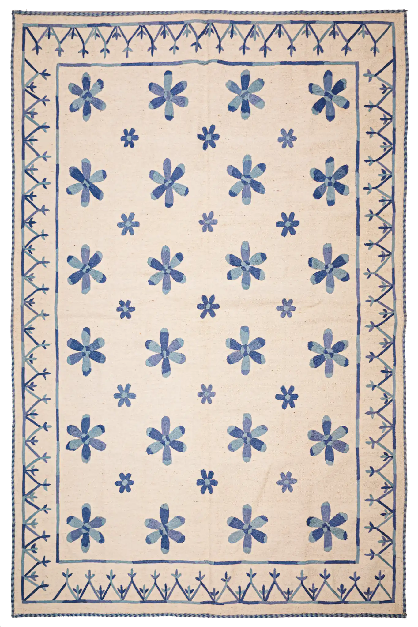 Teppich Kilim Suzani – Für Innenböden - Blau