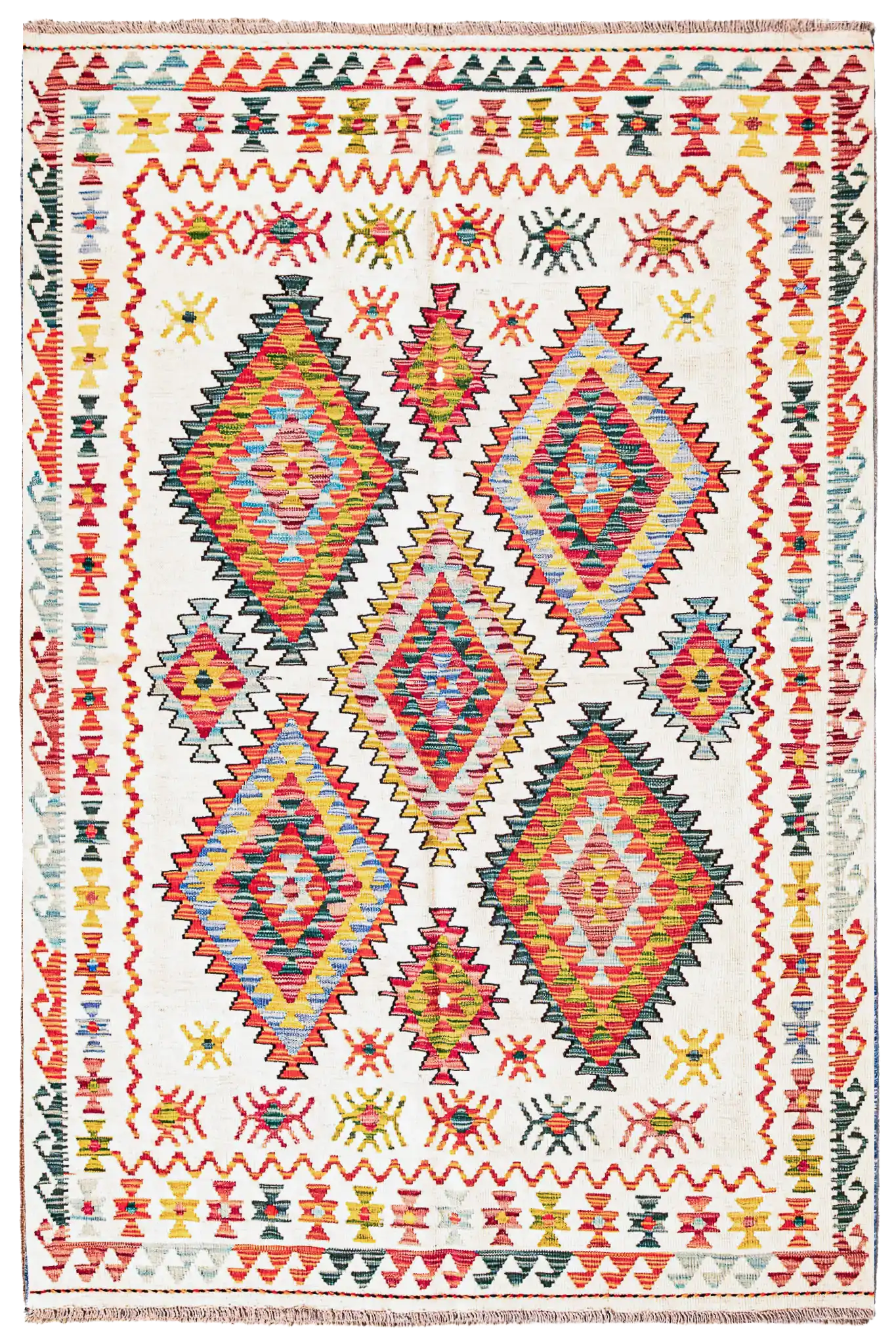 Teppich Kelim Mai Mai - 100 % Wolle - 136x197cm