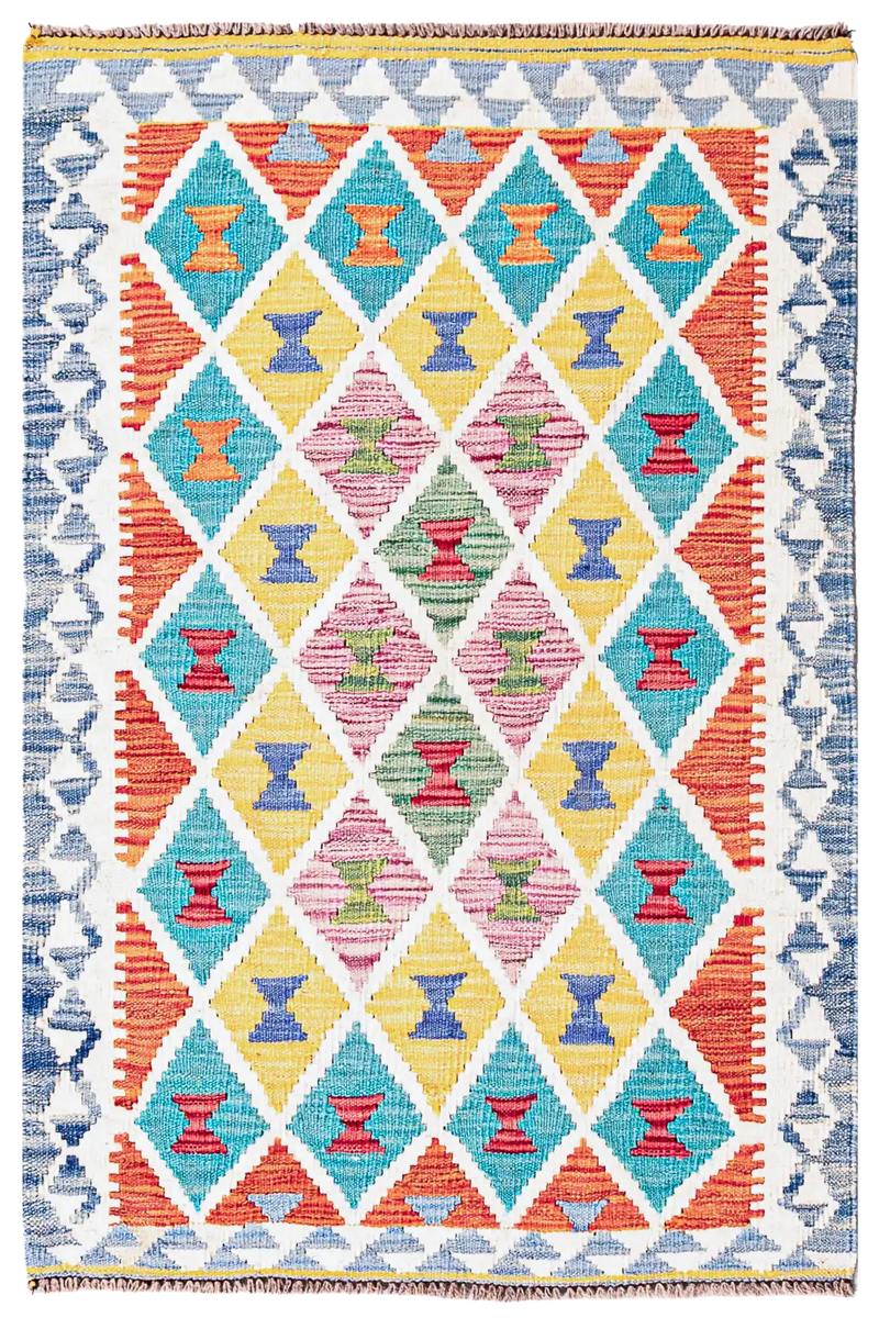 Alfombra Kilim Mai Mai 100% Lana -  88x126cm
