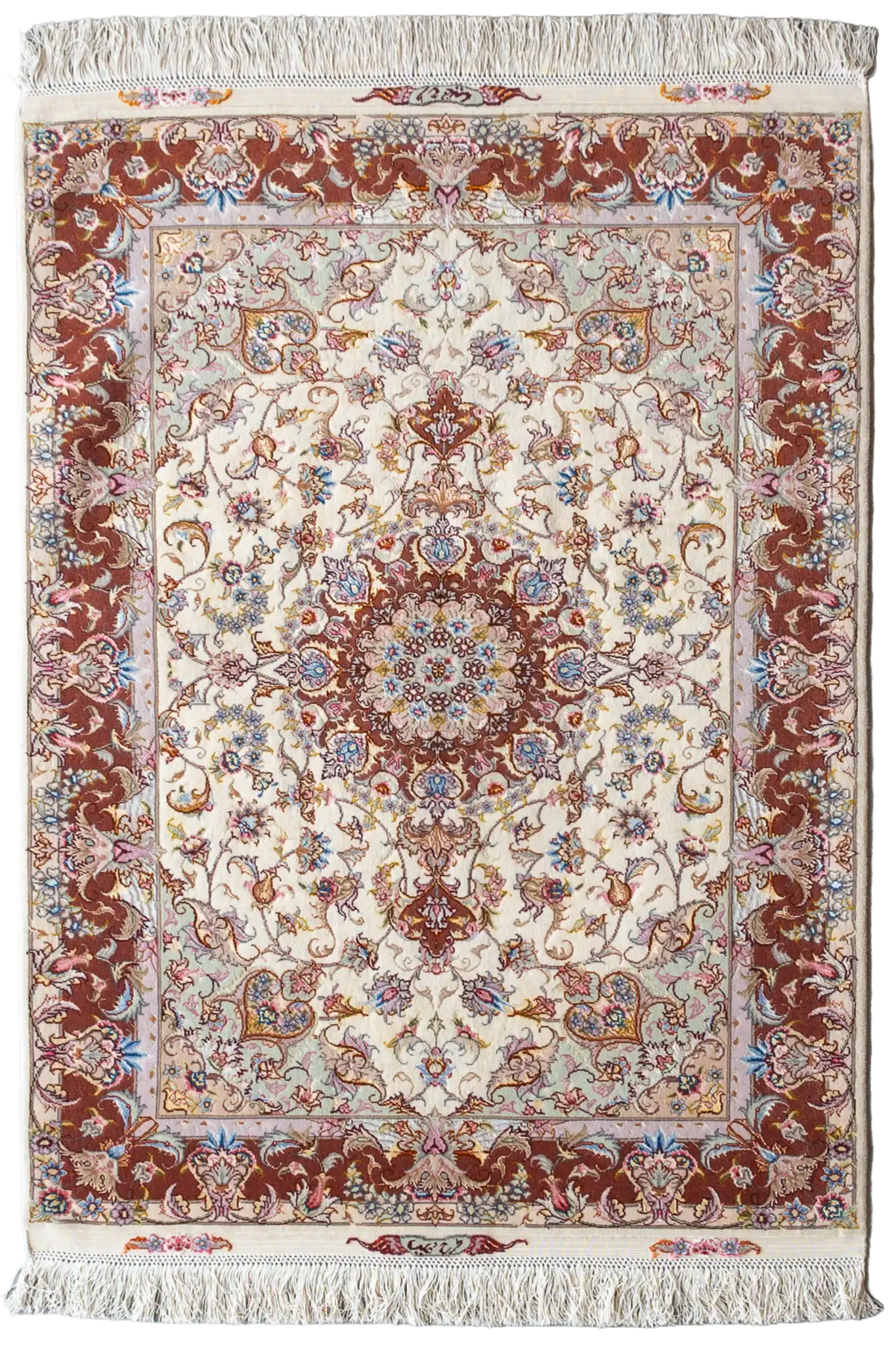 Teppich Tabriz Rot – 60% Wolle, 40% Seide, 100x155cm