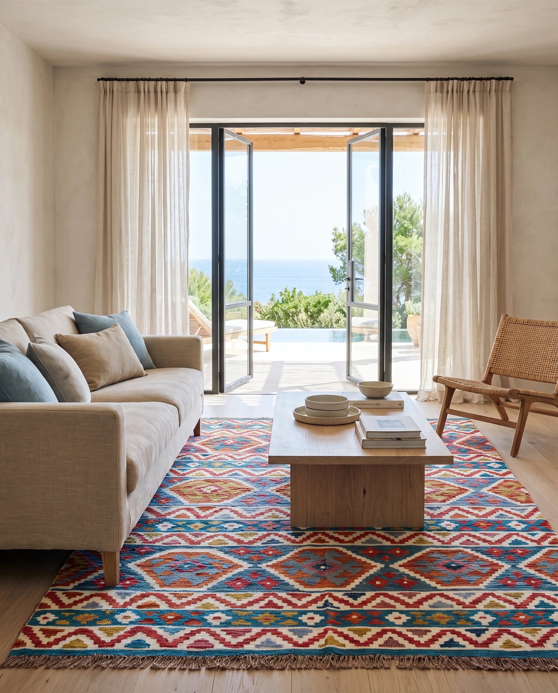 Teppich Kelim Mai Mai - 100 % Wolle - 154x206cm