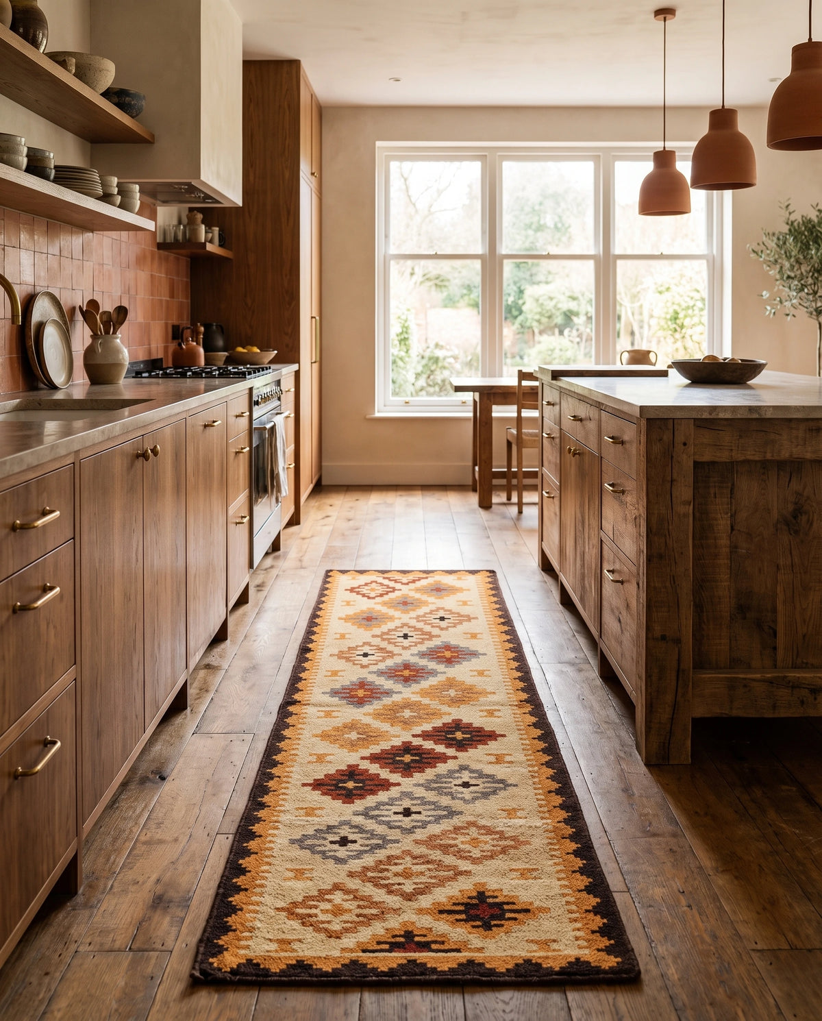 Teppich Kelim Mai Mai - 100 % Wolle - 80x300cm