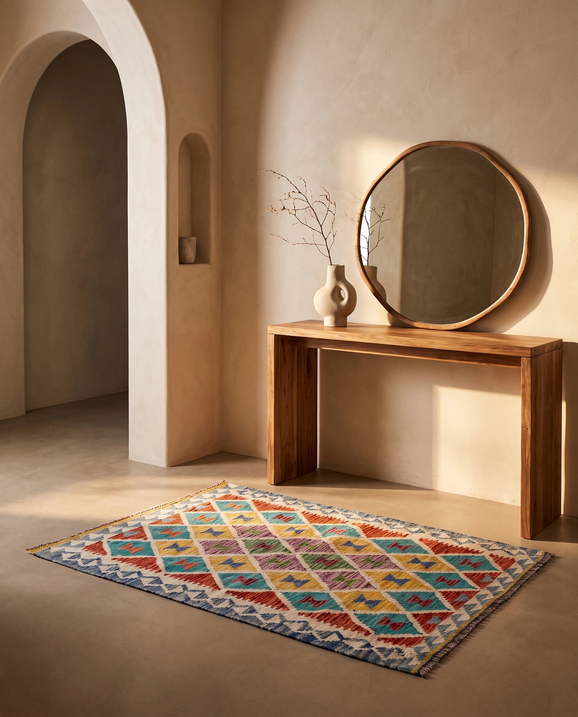 Teppich Kelim Mai Mai - 100 % Wolle - 88x126cm