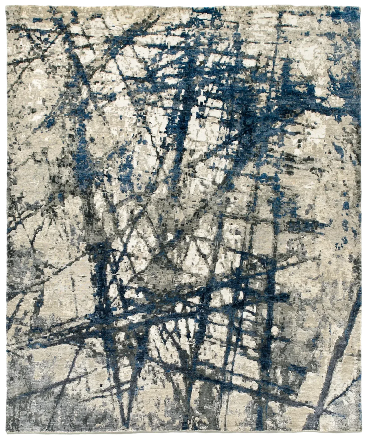︎ Luxury Silk Bamboo Rug, Grey Indigo Privilege