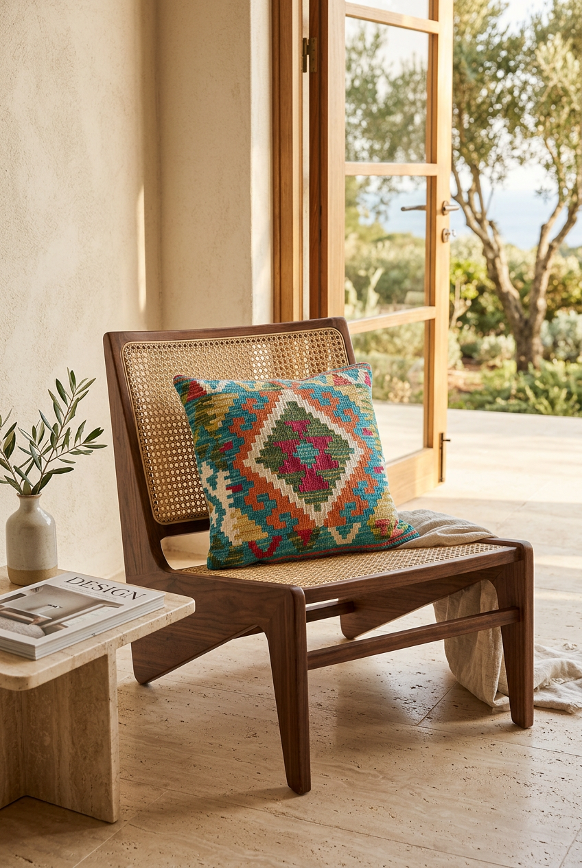 Kilim Mai Mai Cushion - Multicolor 100%Wool 45x45cm