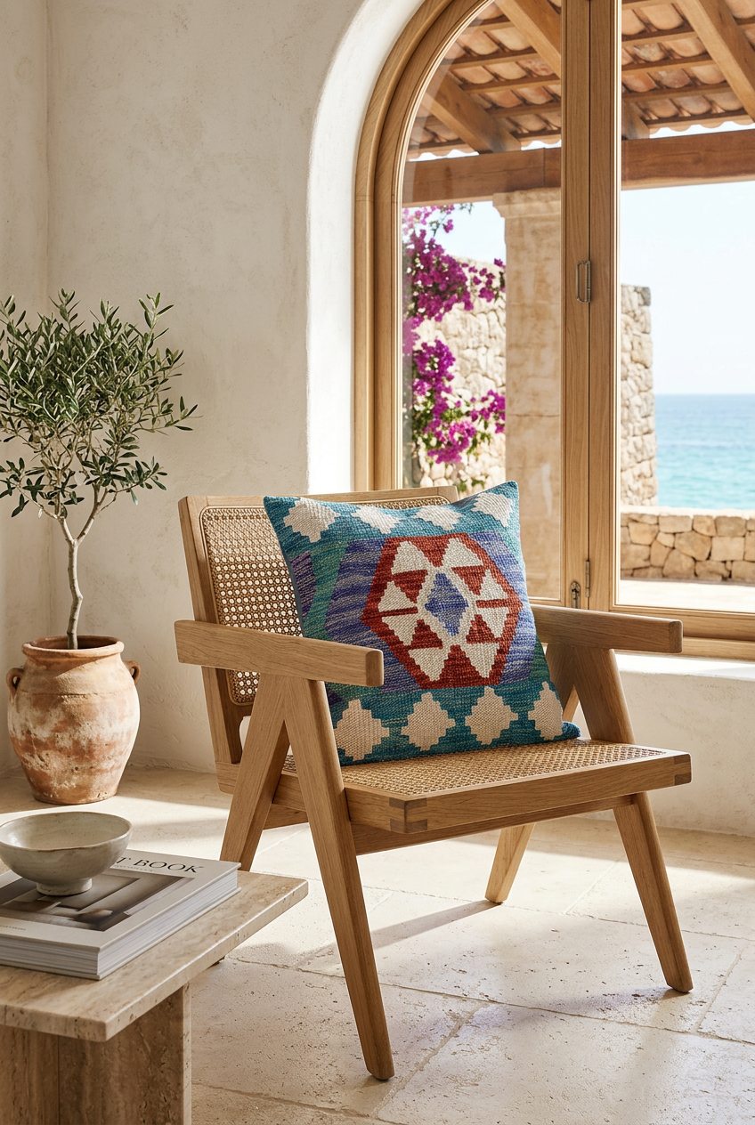Cojín Kilim Mai Mai - Lana Multicolor 45x45cm