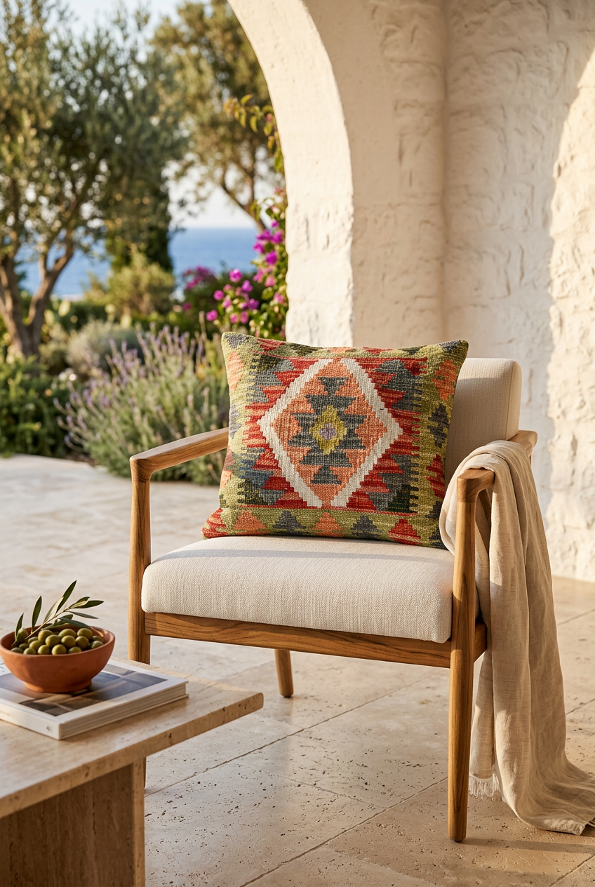 Cojín Kilim Mai Mai - Lana Multicolor 45x45cm