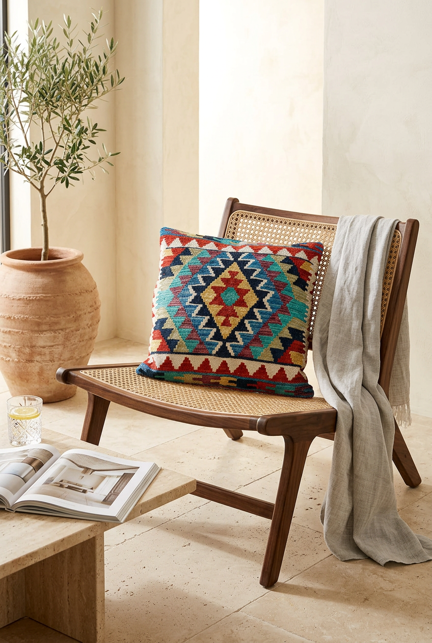 Cojín Kilim Mai Mai - Lana Multicolor 45x45cm