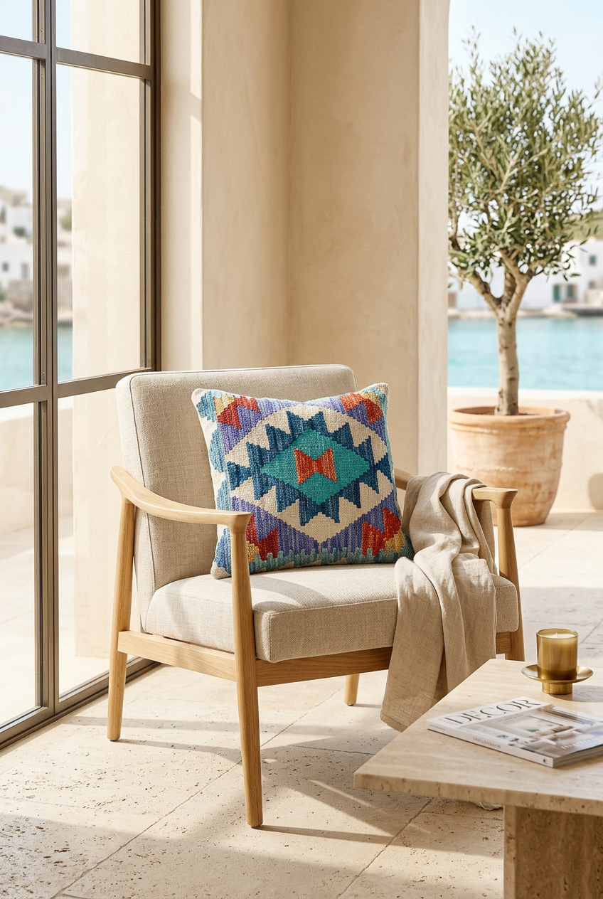 Cojín Kilim Mai Mai - Lana Multicolor 45x45cm