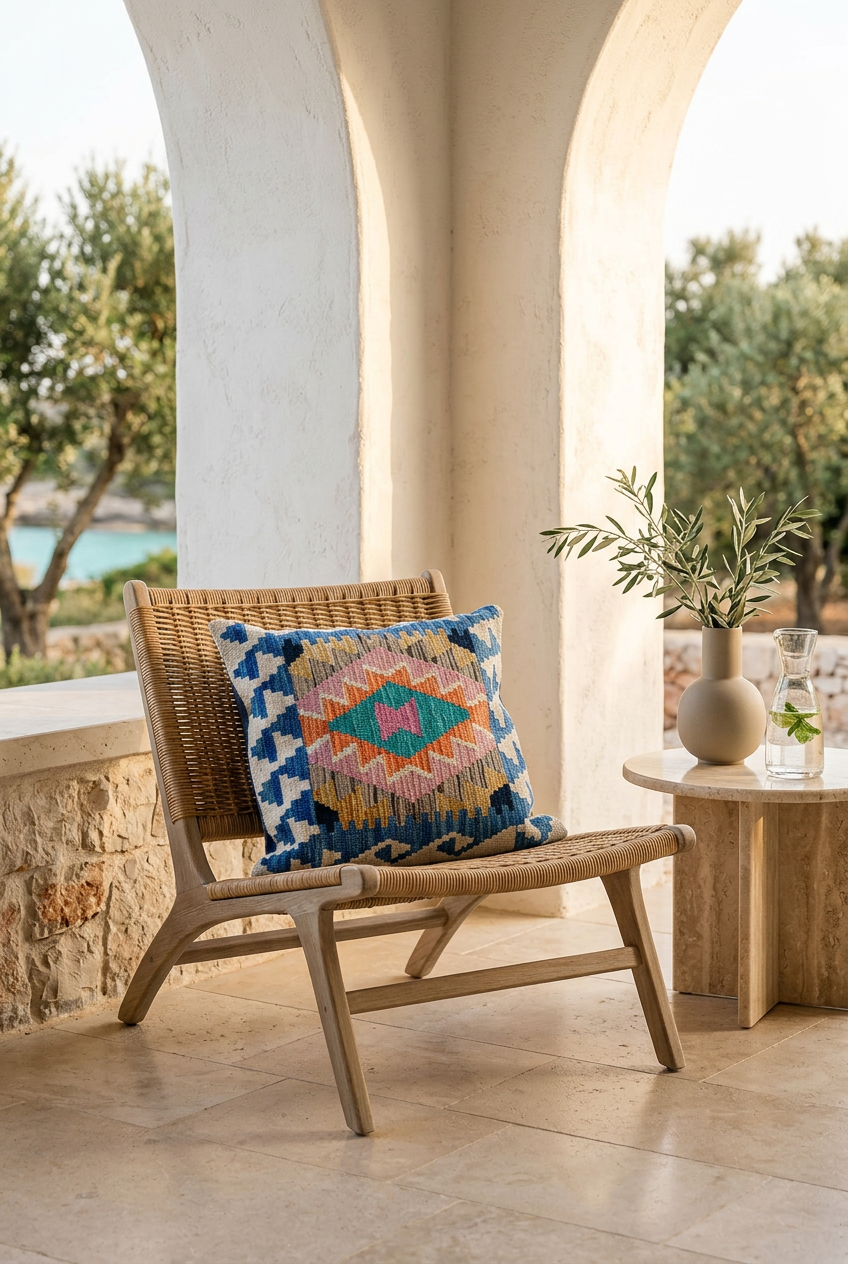 Cojín Kilim Mai Mai - Lana Multicolor 45x45cm