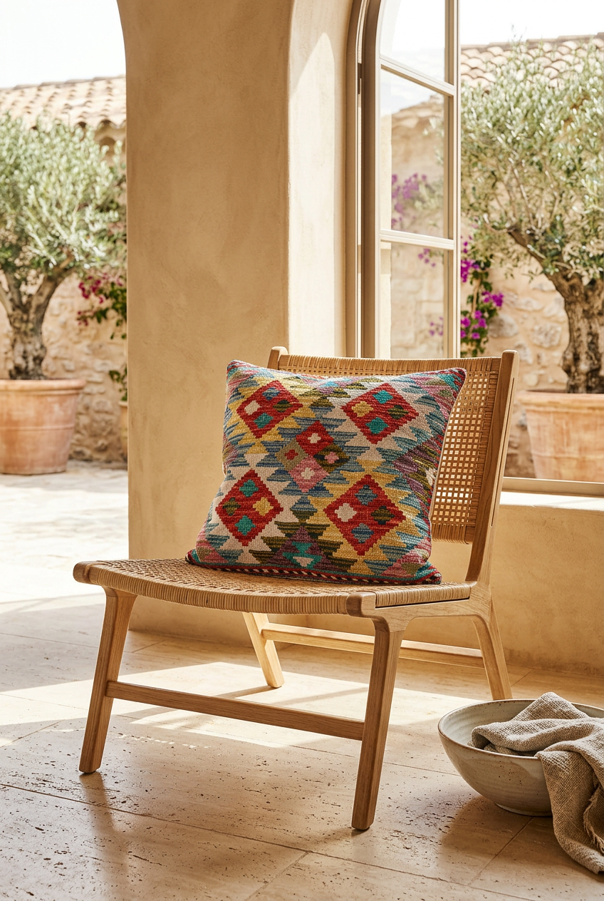Kilim Mai Mai Cushion - Multicolor 100%Wool 45x45cm