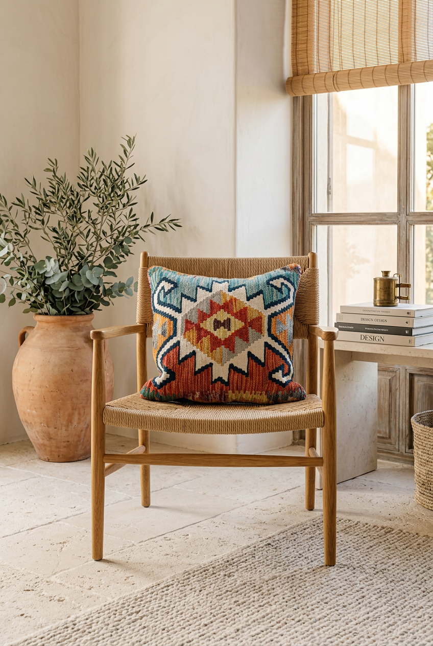 Cojín Kilim Mai Mai - Lana Multicolor 45x45cm