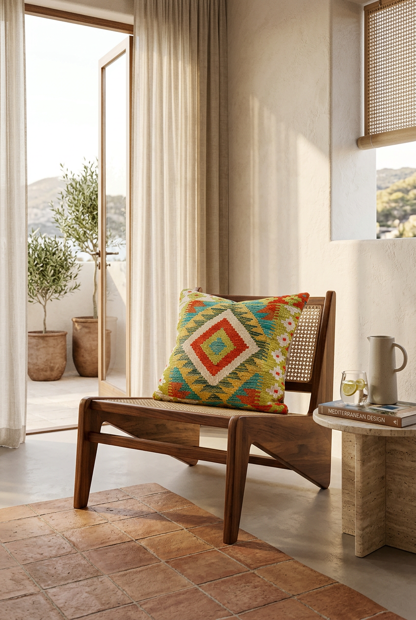 Kilim Mai Mai Cushion - Multicolor 100%Wool 45x45cm