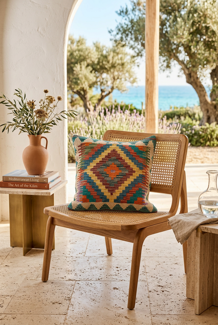 Kilim Mai Mai Cushion - Multicolor 100%Wool 45x45cm