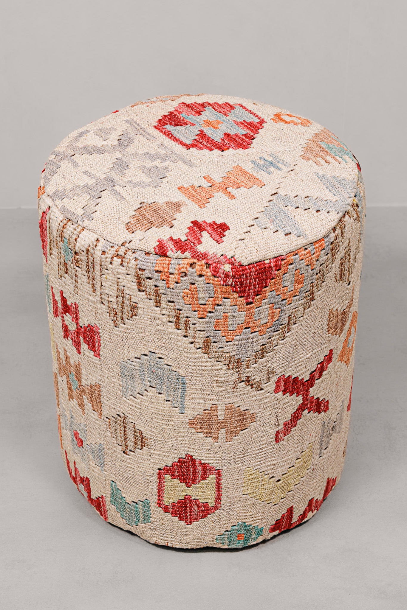 Pouf Round Kilim Mai Mai - size 37x42cm