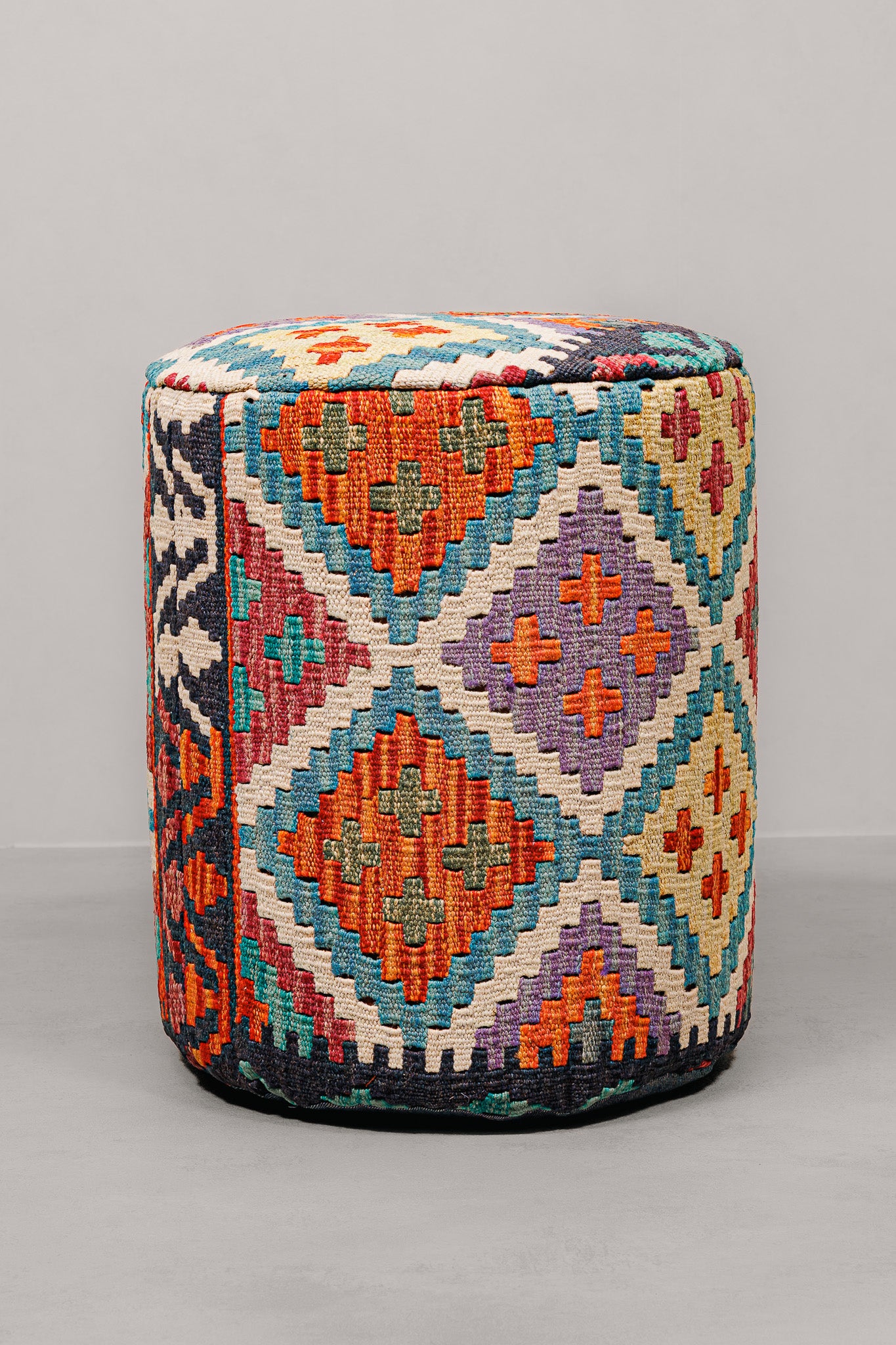 Pouf Round Kilim Mai Mai - size 37x42cm