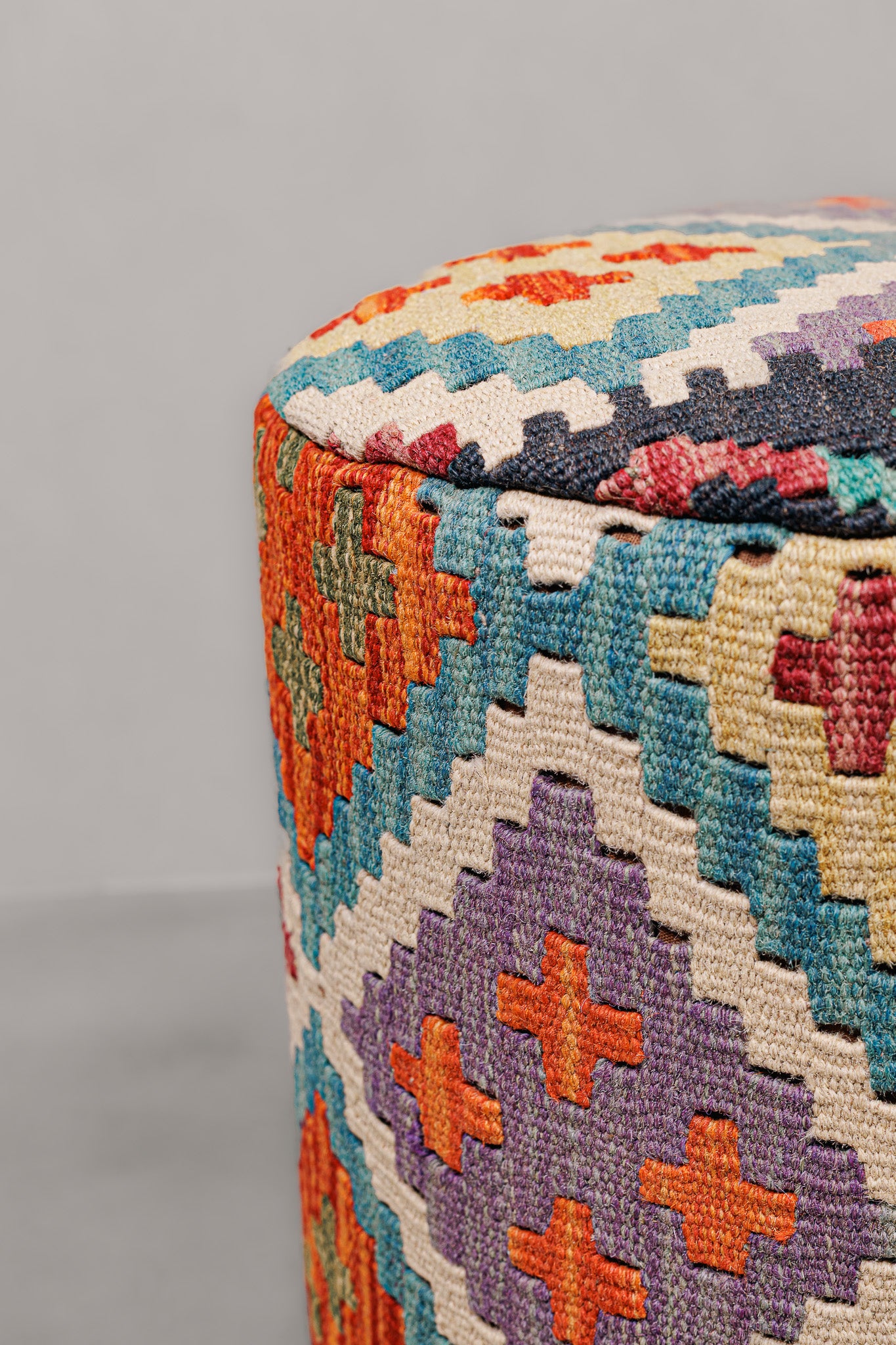 Pouf Round Kilim Mai Mai - size 37x42cm