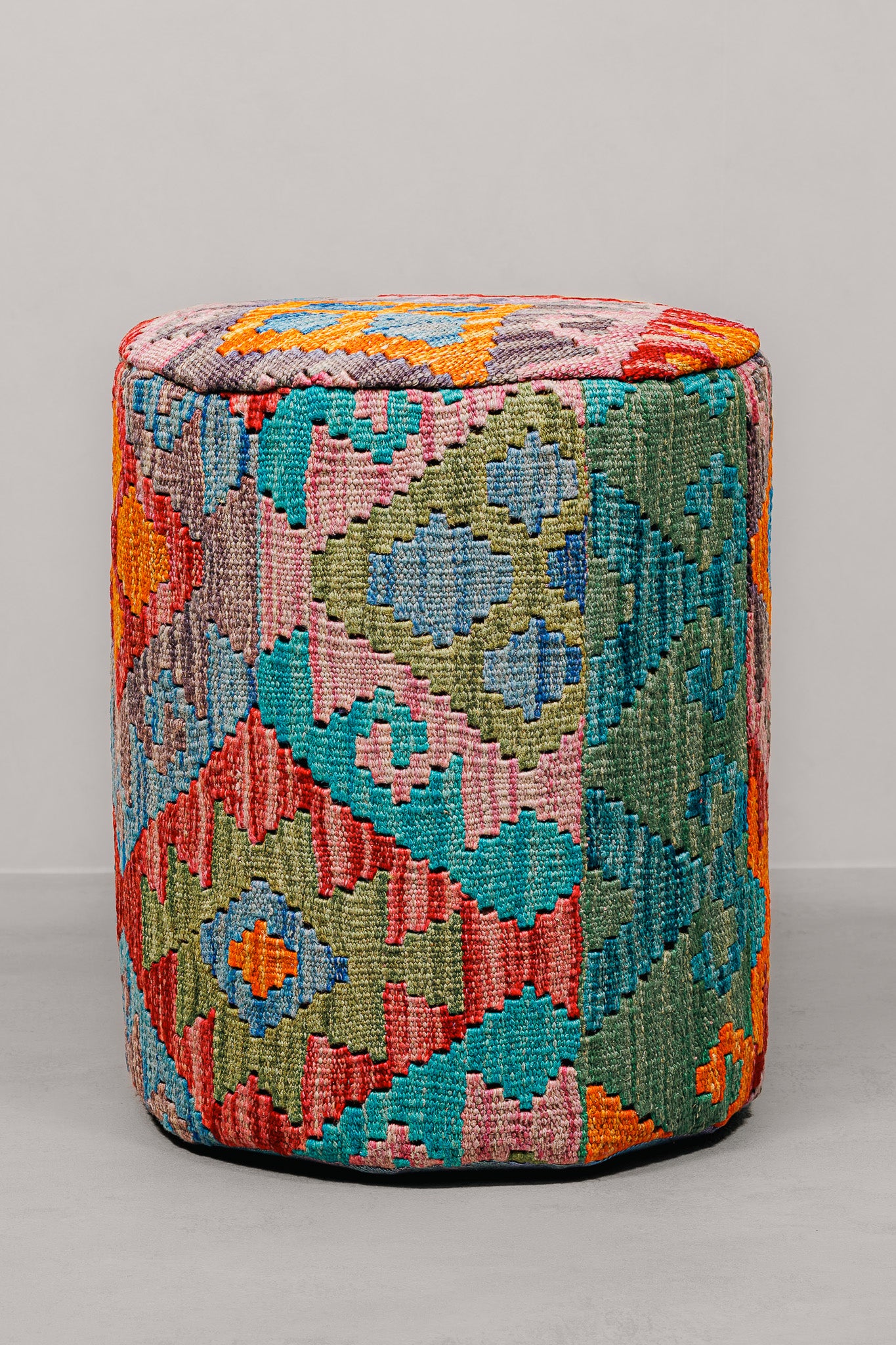 Pouf Round Kilim Mai Mai - size 37x42cm