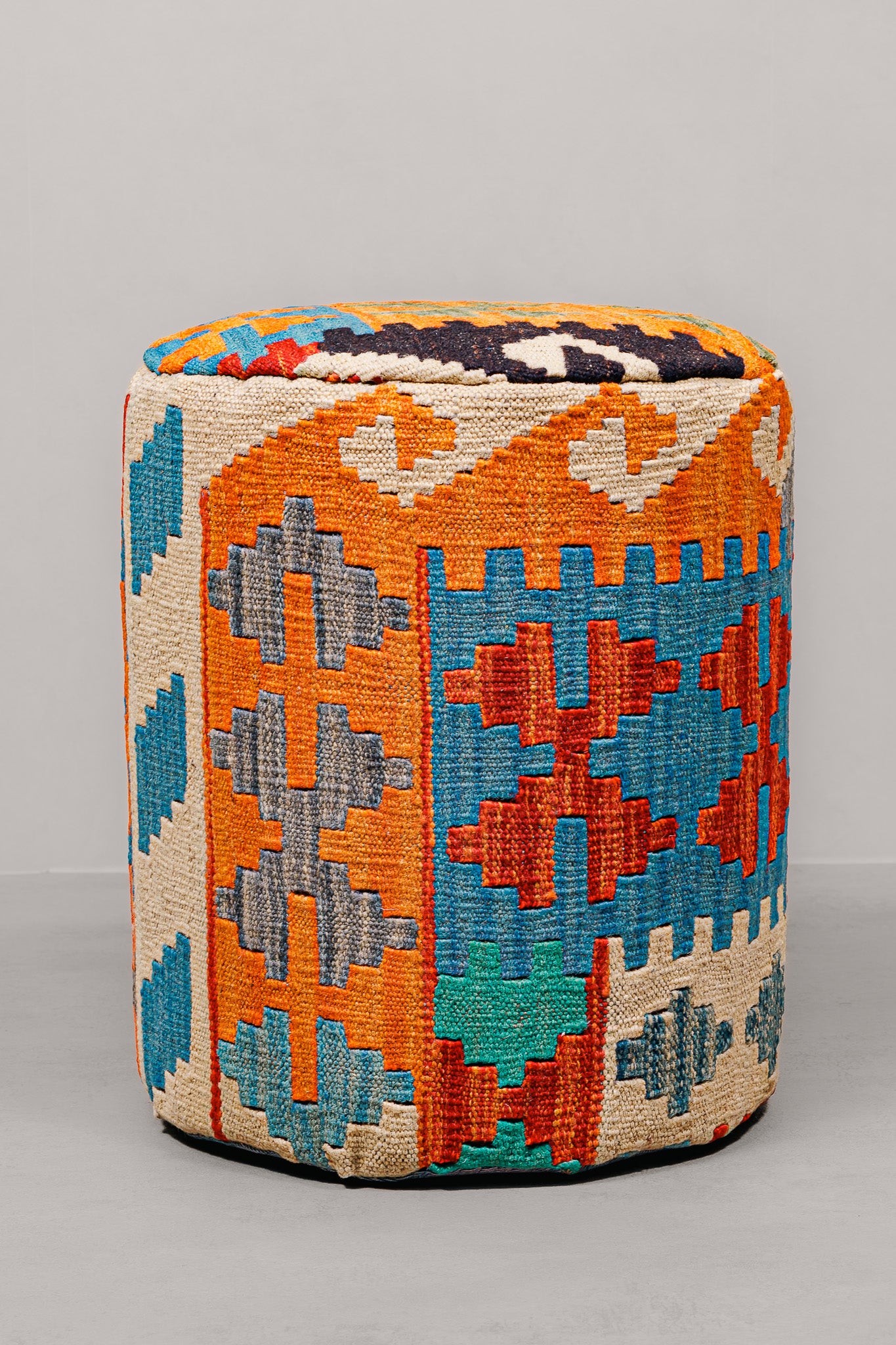 Pouf Round Kilim Mai Mai - size 37x42cm