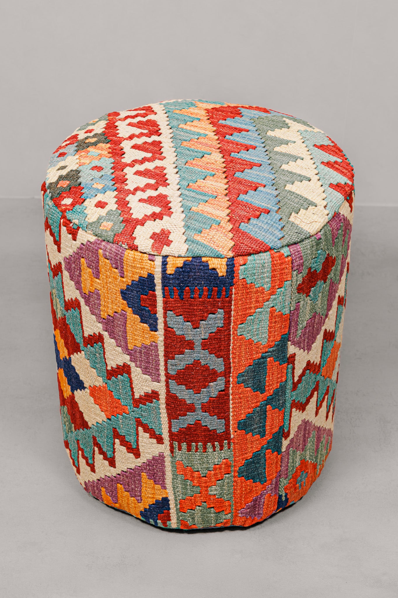 Pouf Round Kilim Mai Mai - size 37x42cm