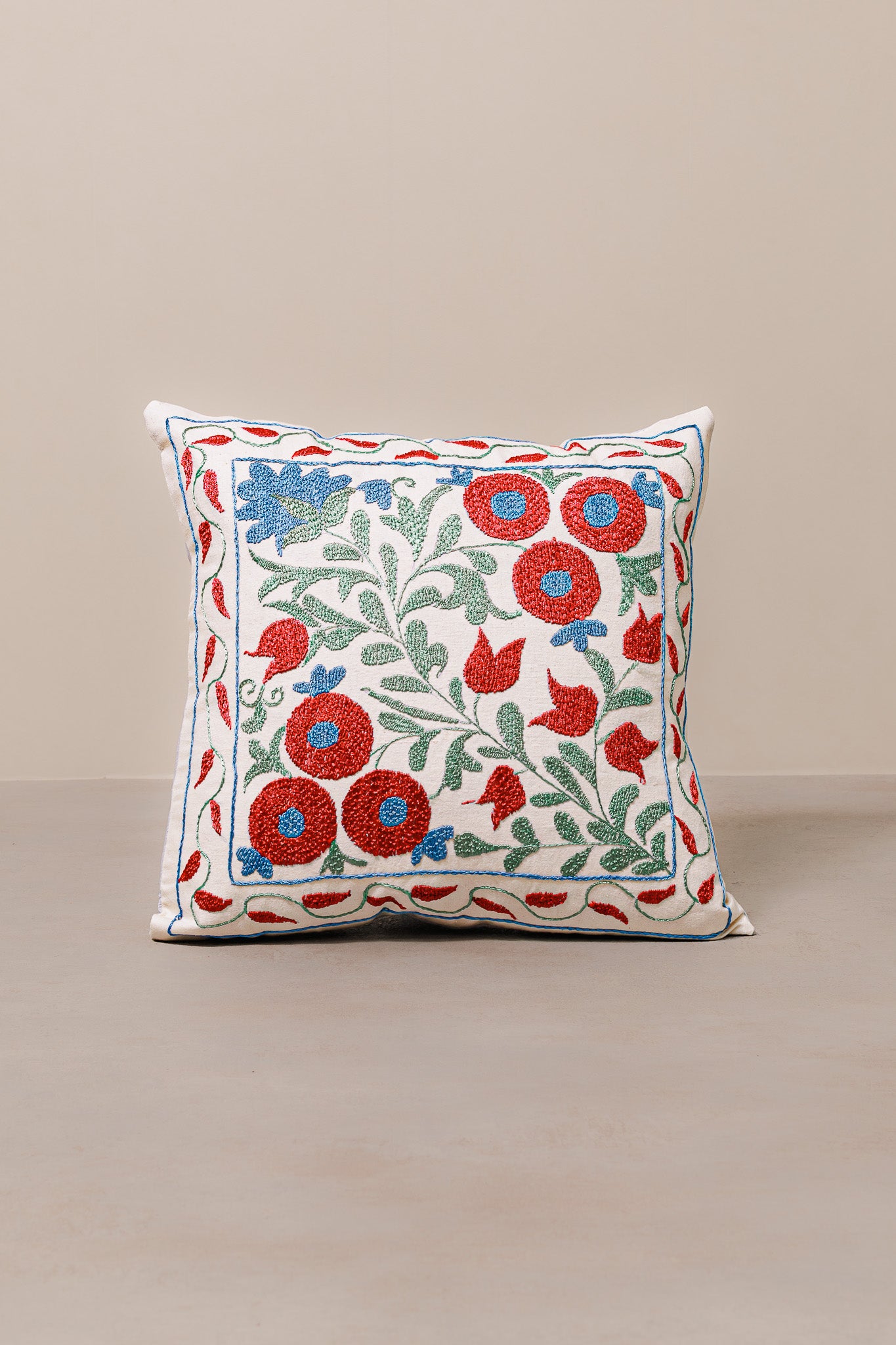 Kilim Suzani Cushion - 100% Wool - 50x50cm