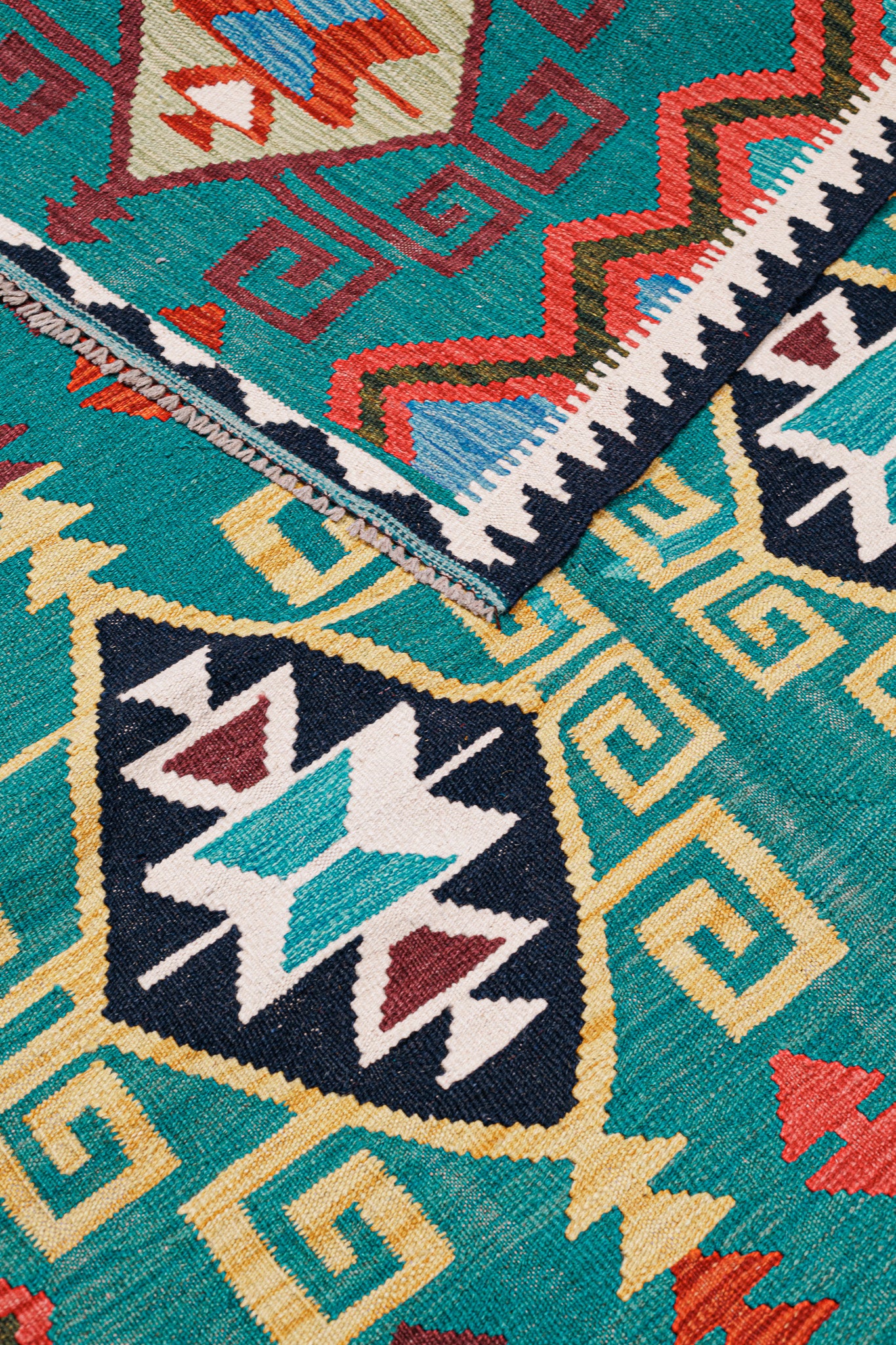 Teppich Kelim Tribal  - 100 % Wolle - 153x203cm