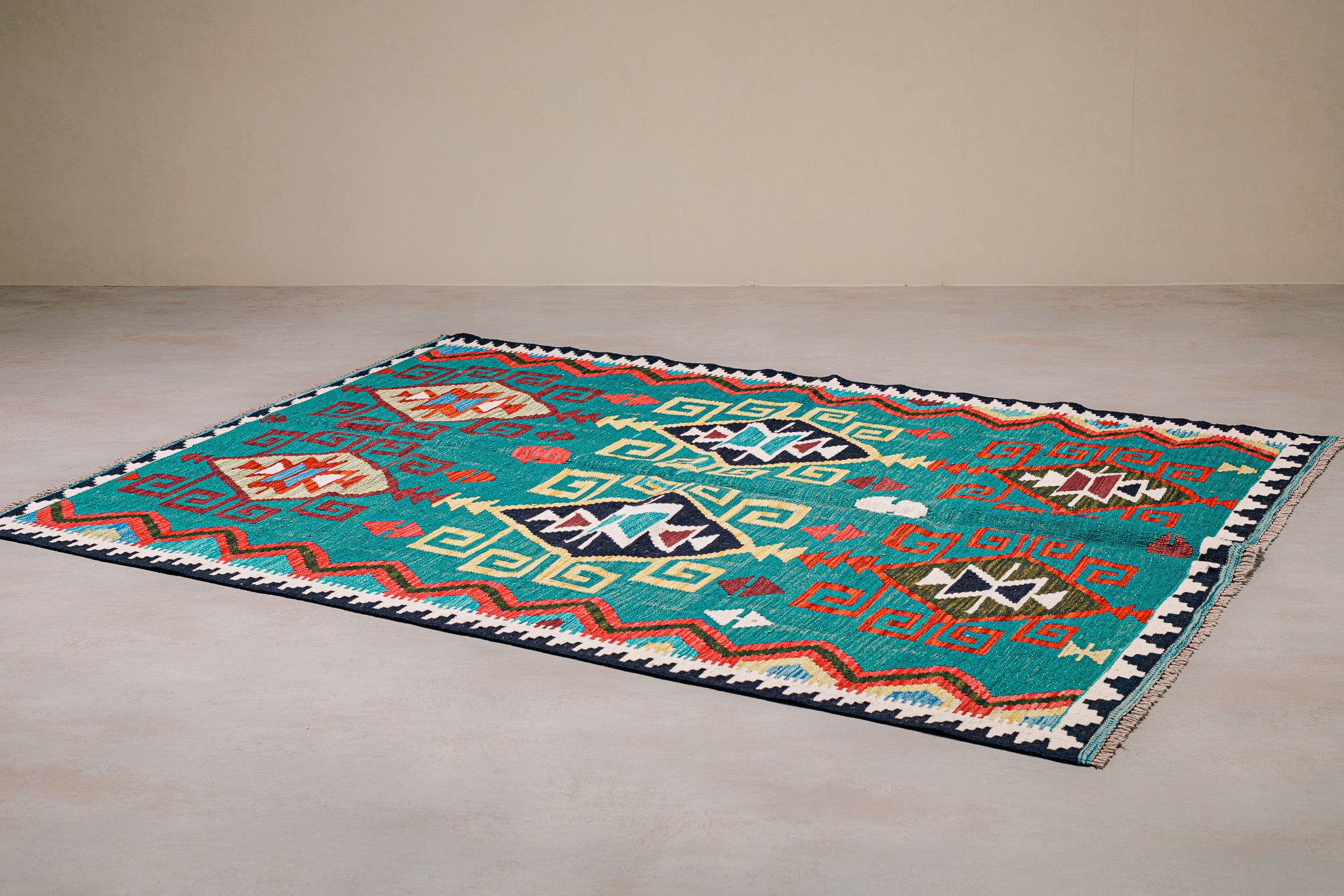 Teppich Kelim Tribal  - 100 % Wolle - 153x203cm