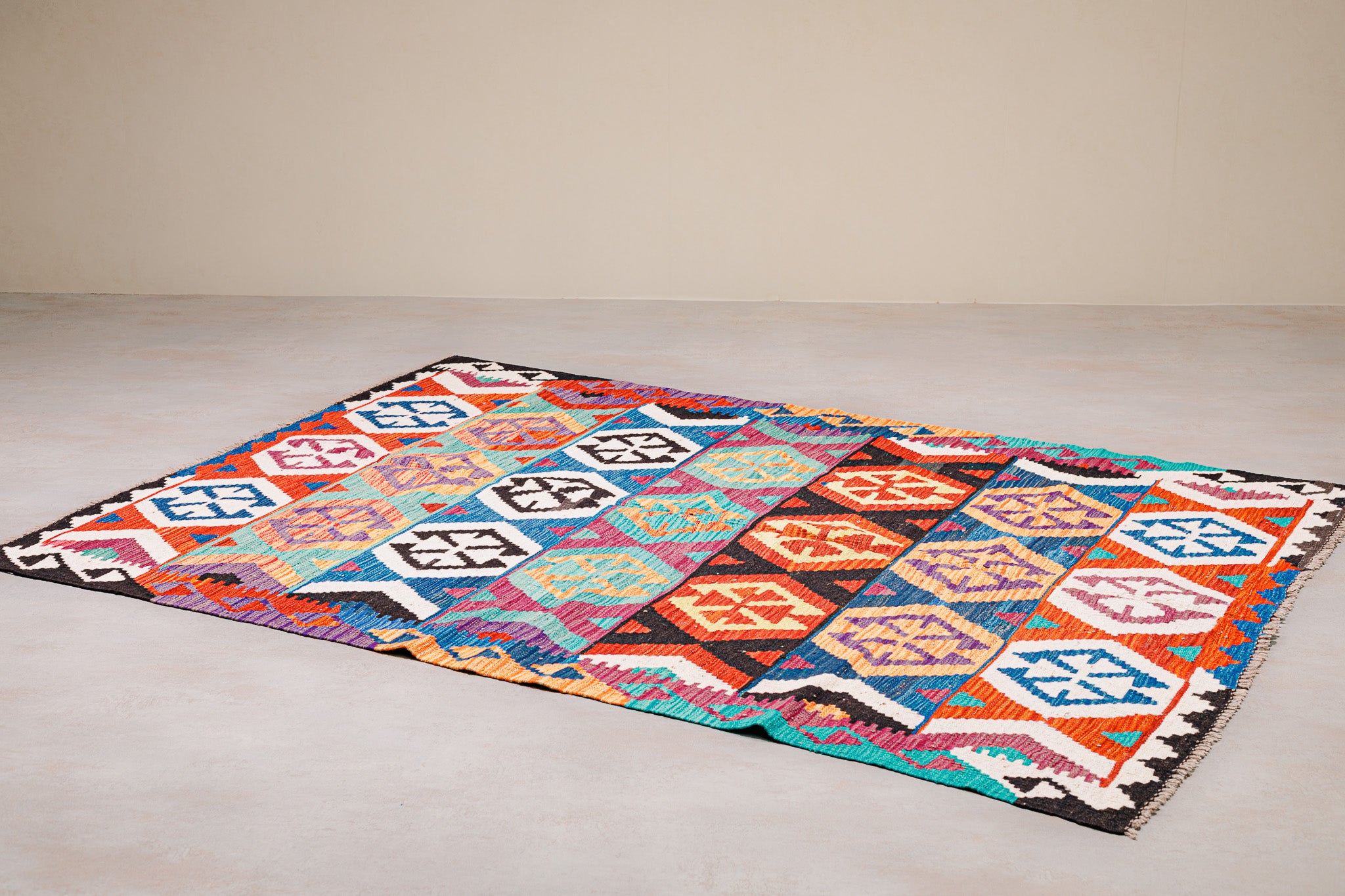 Teppich Kelim Mai Mai - 100 % Wolle - 143x194cm