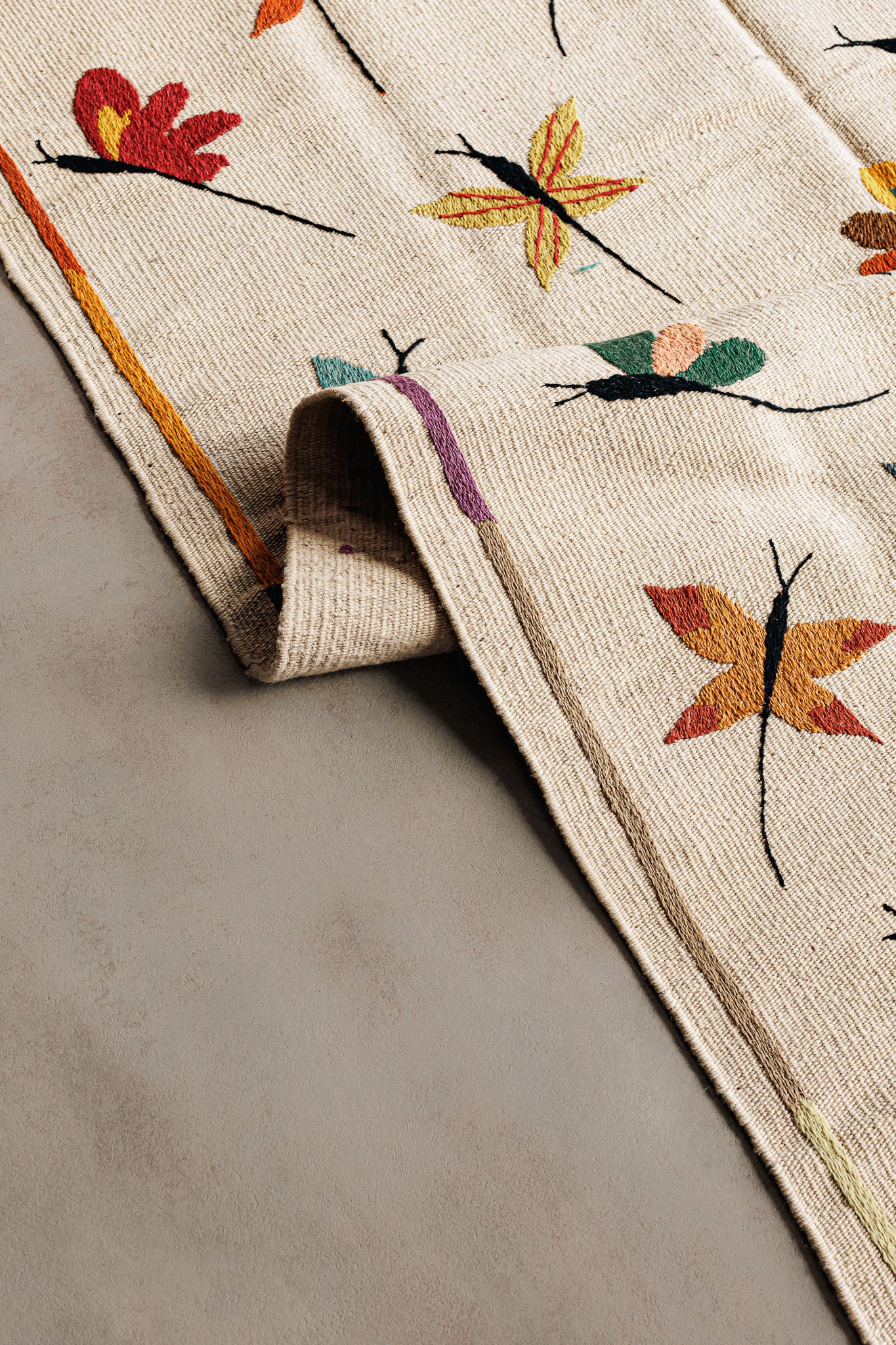 Alfombra Kilim Suzani - para suelos de Interior - 113x193cm