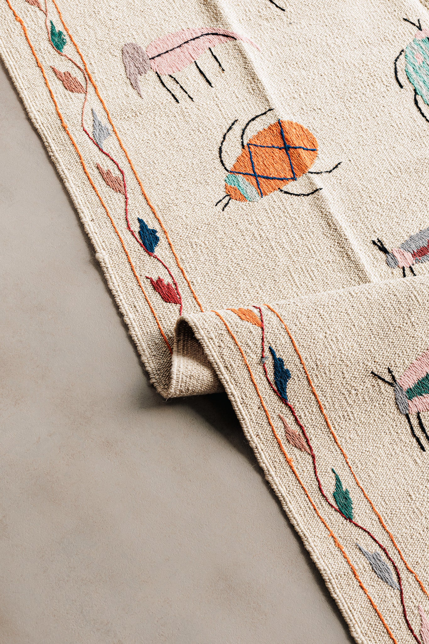 Alfombra Kilim Suzani - para suelos de Interior - 129x181cm