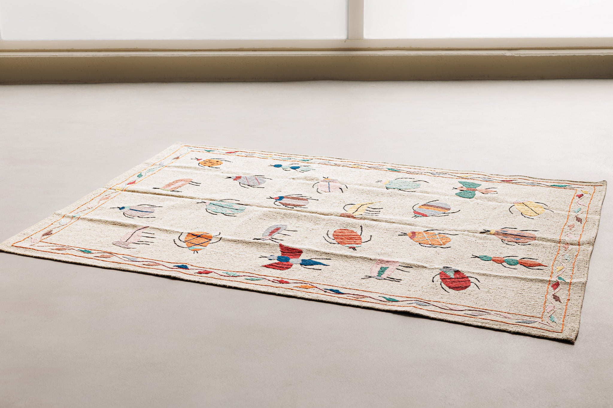 Alfombra Kilim Suzani - para suelos de Interior - 129x181cm