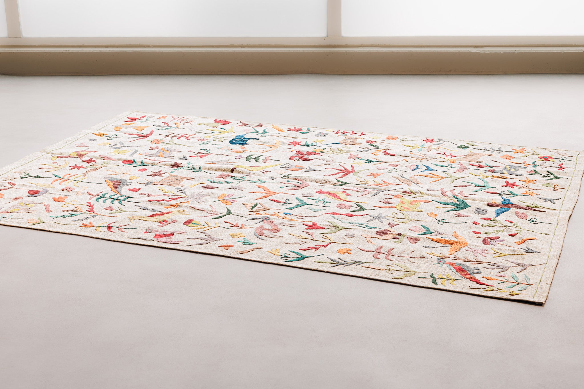 Alfombra Kilim Suzani - para suelos de Interior - 156x235cm